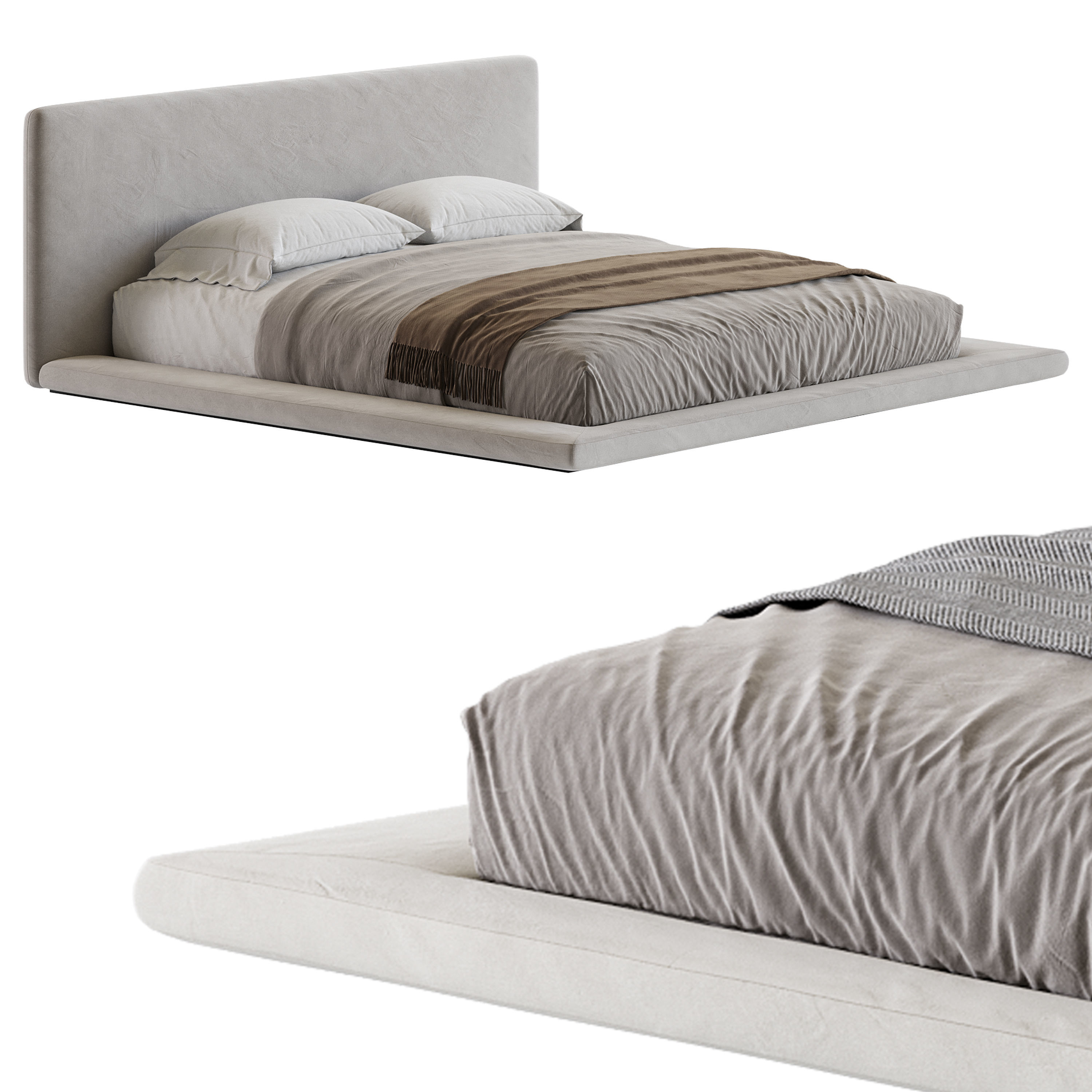Minimalist Bed 3D model_6