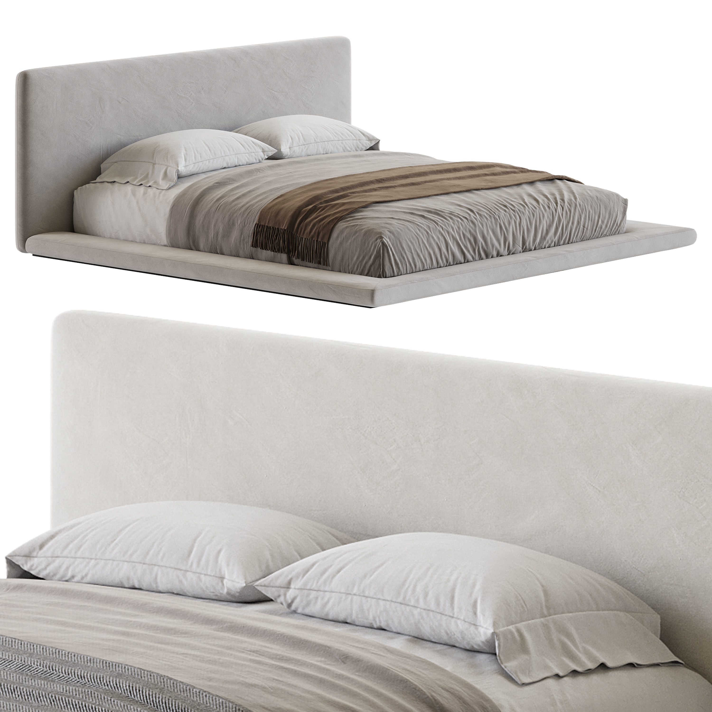 Minimalist Bed 3D model_7