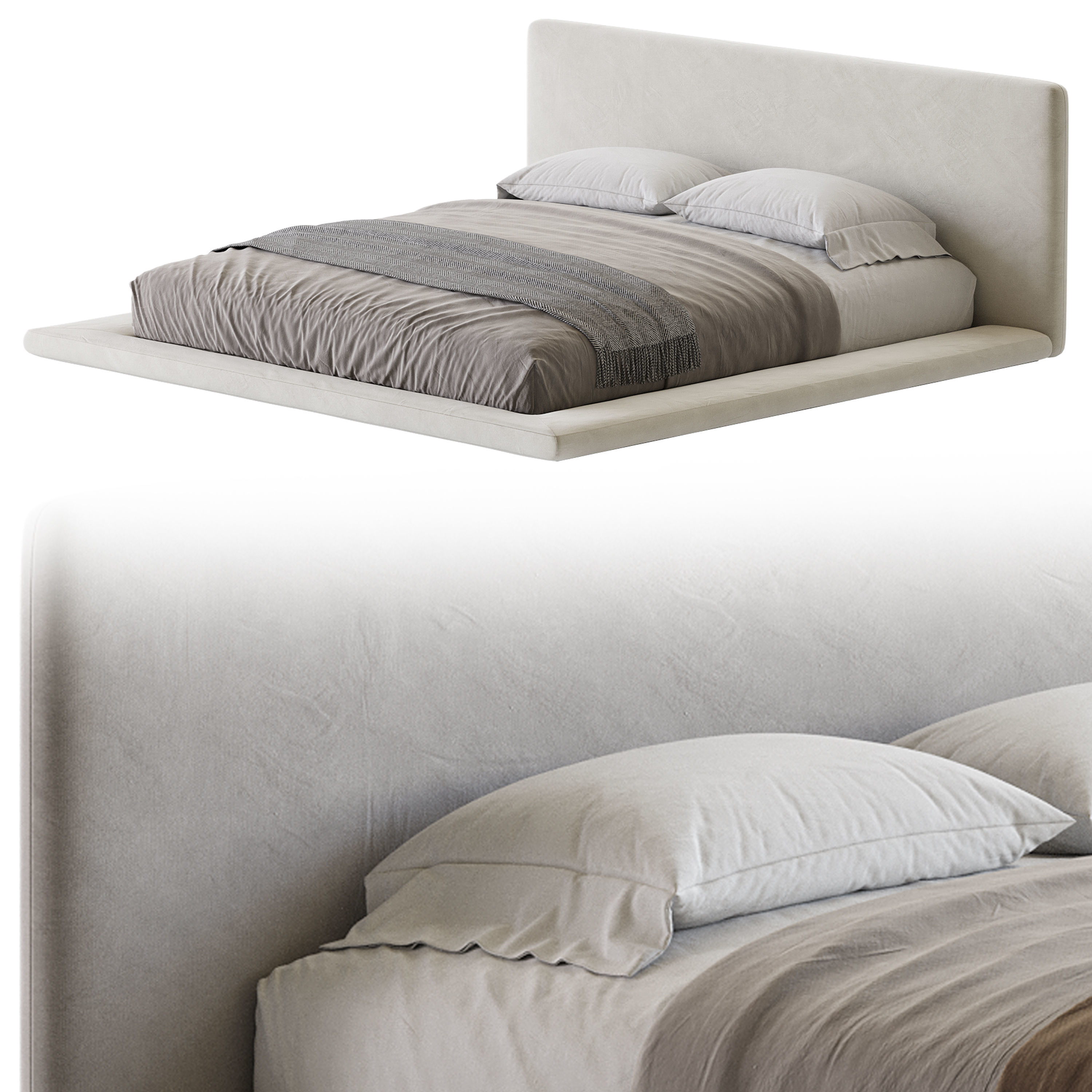 Minimalist Bed 3D model_8