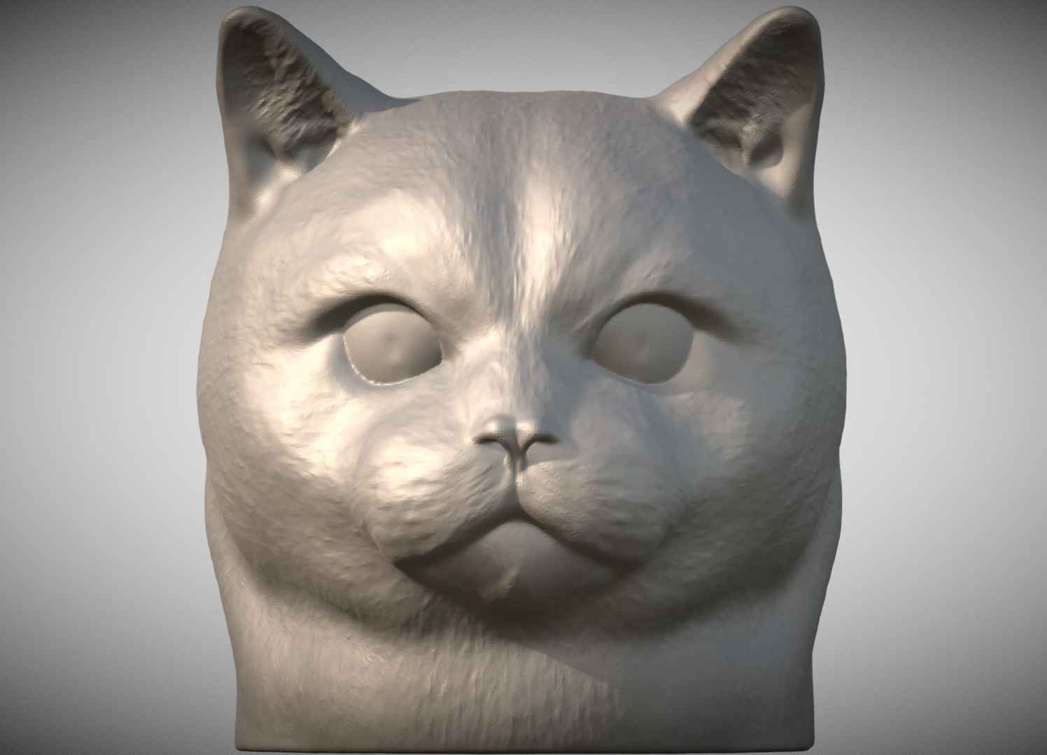British Shorthair cat head for 3D printing 3D print model_2