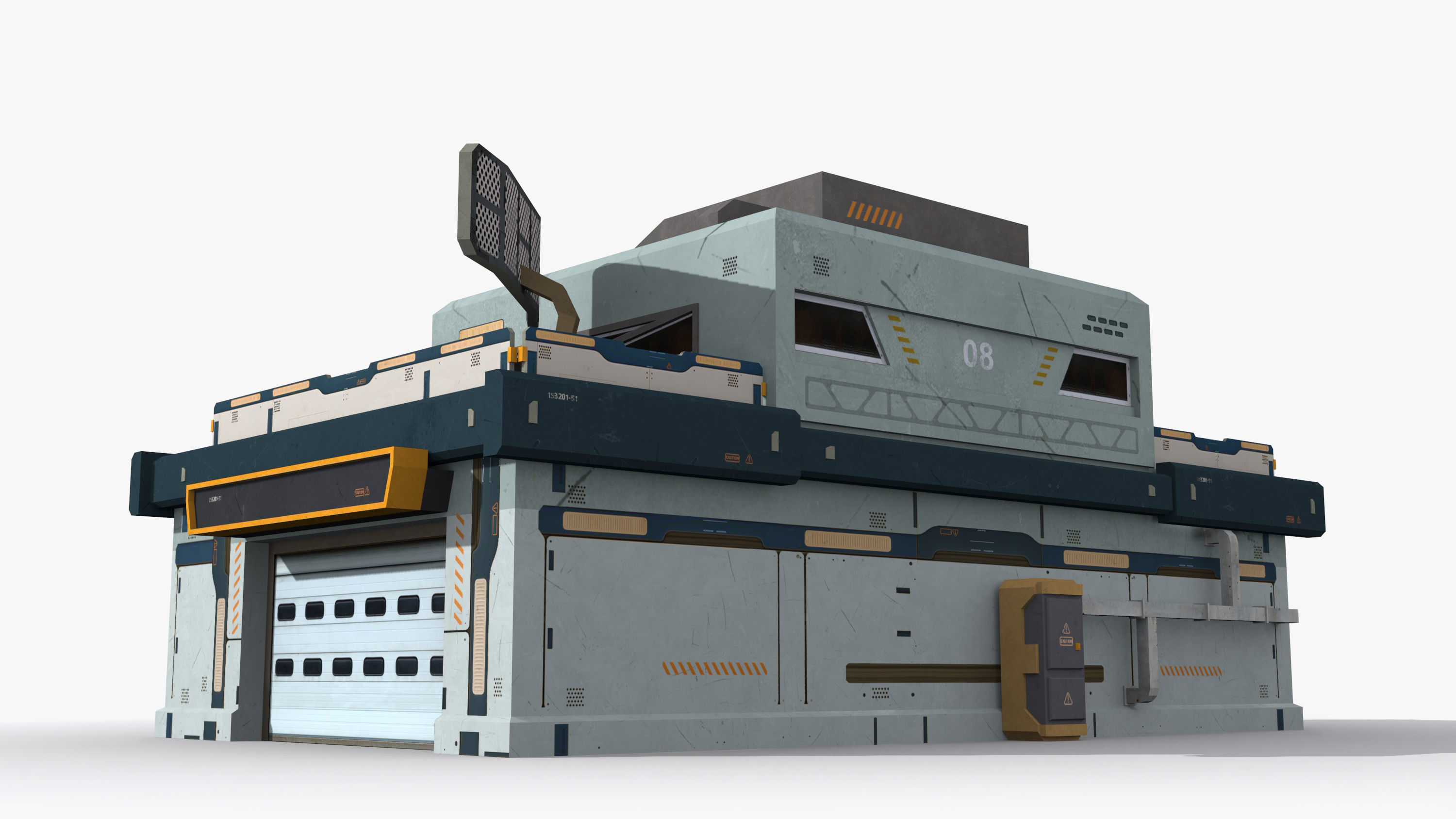 Factory Industrial Sci Fi x2 Low-poly 3D model_4