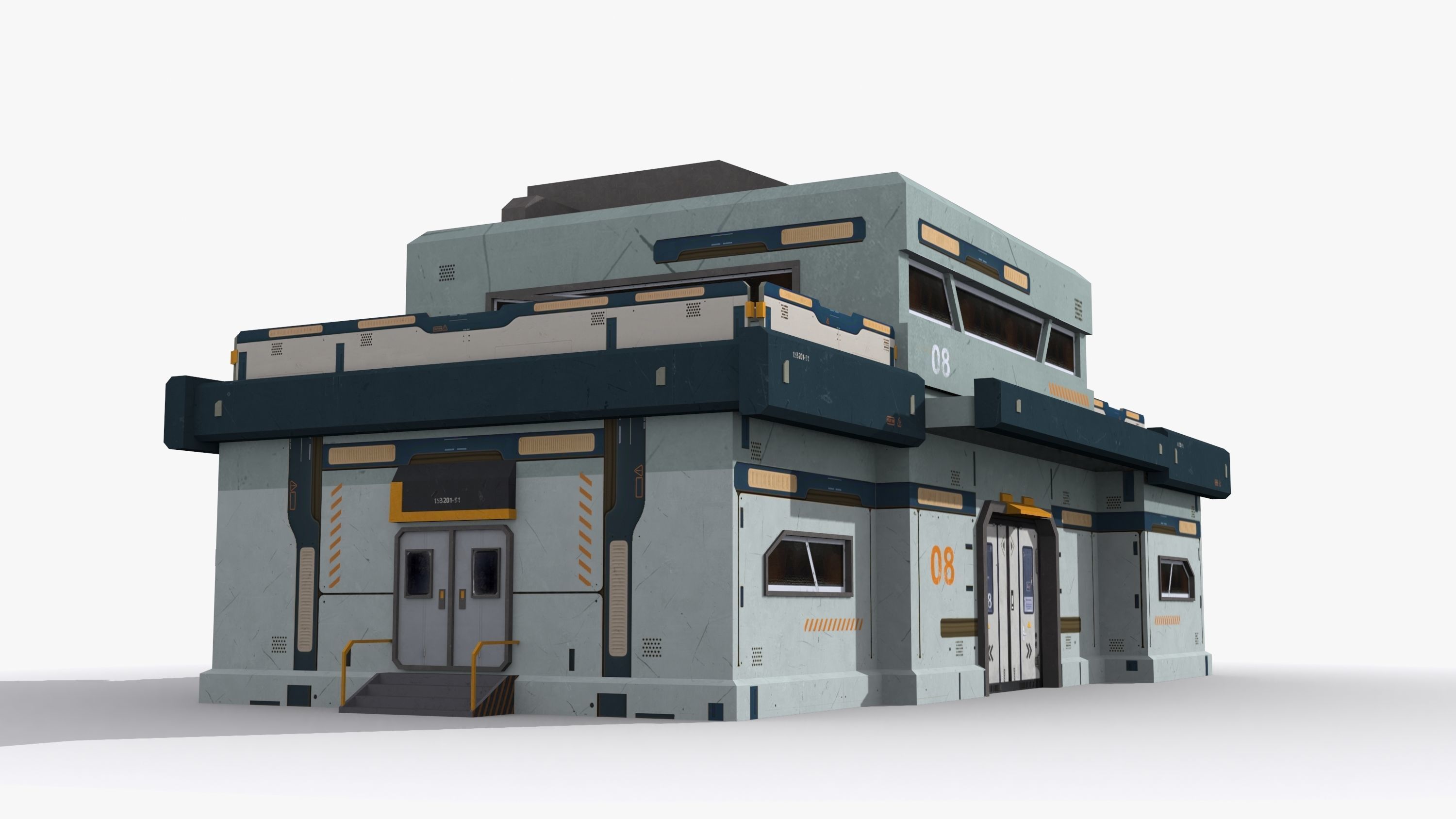 Factory Industrial Sci Fi x2 Low-poly 3D model_3