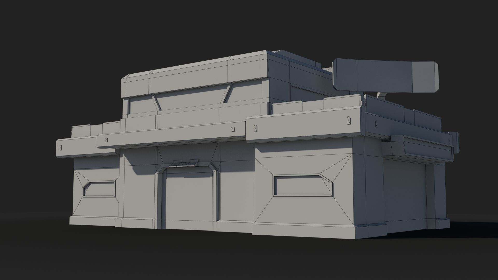 Factory Industrial Sci Fi x2 Low-poly 3D model_7