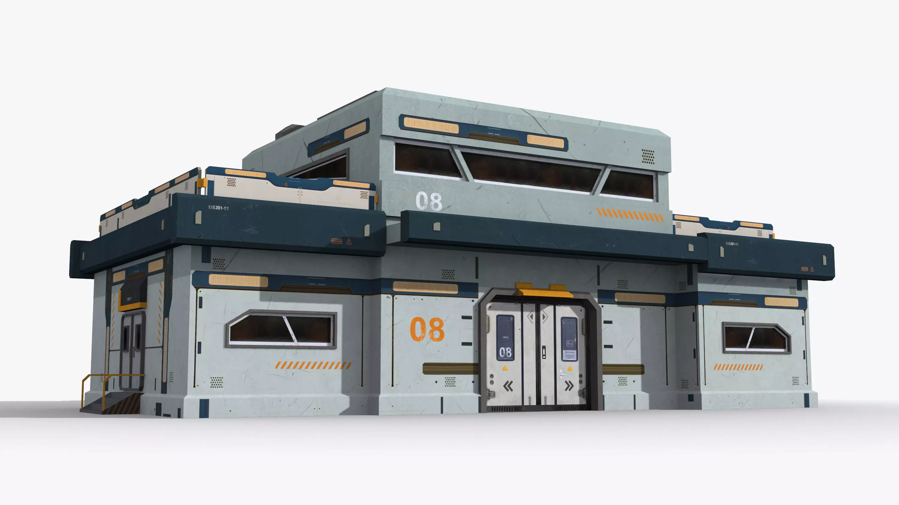 Factory Industrial Sci Fi x2 Low-poly 3D model_0