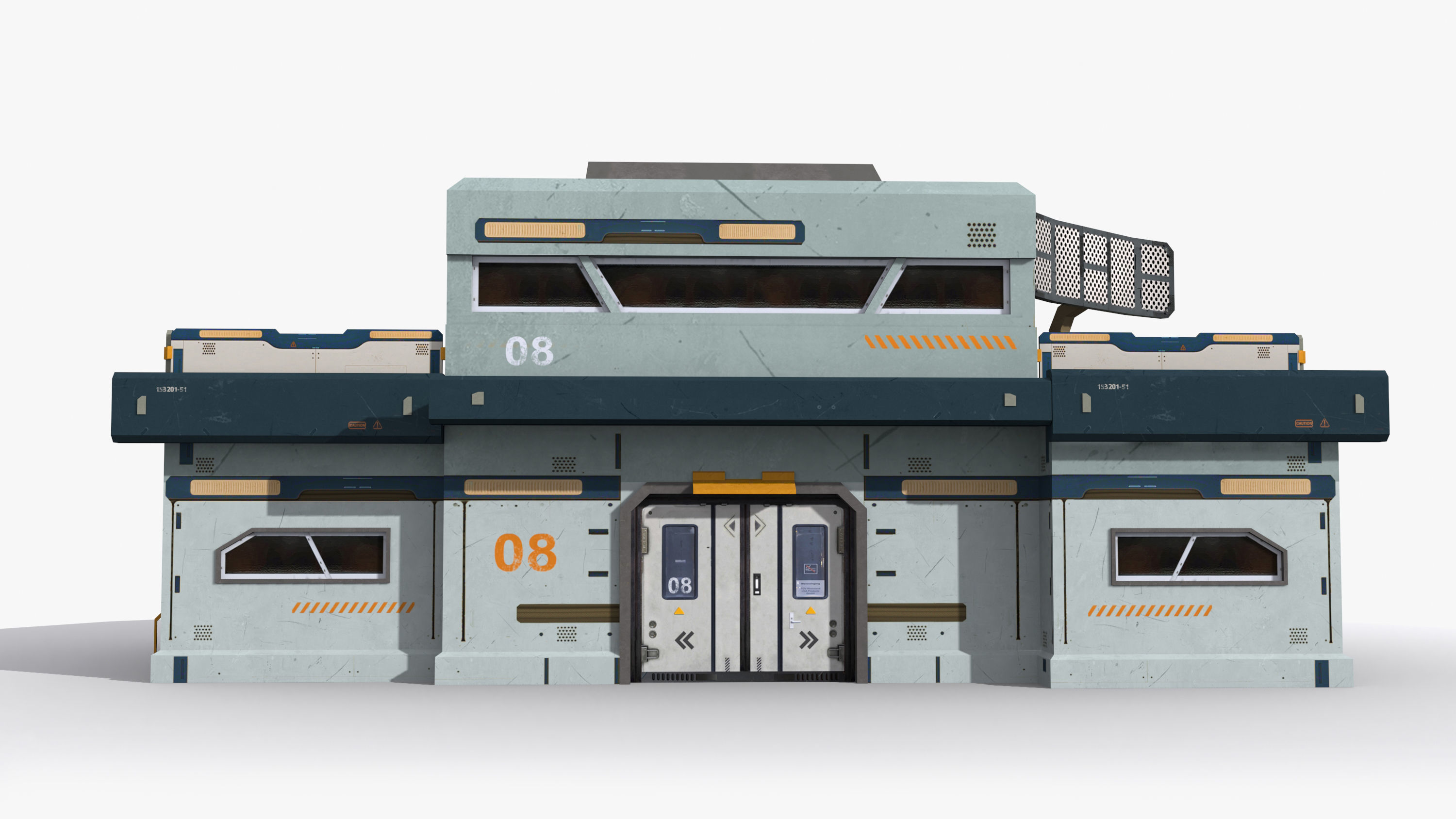 Factory Industrial Sci Fi x2 Low-poly 3D model_1