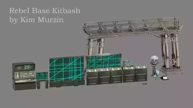 Rebel Base Kitbash BLENDER EDITION - Star Wars Low-poly 3D model