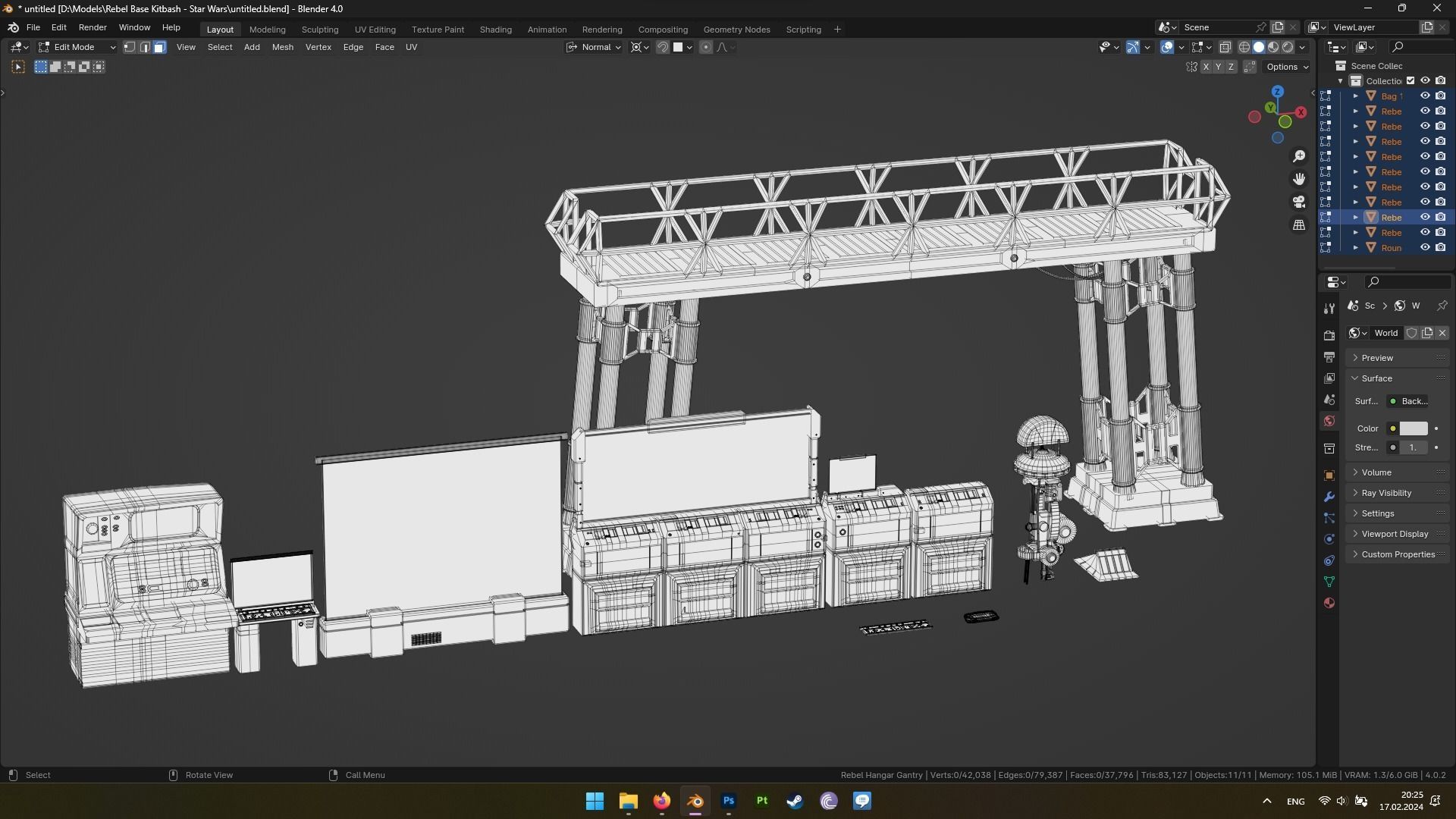 Rebel Base Kitbash BLENDER EDITION - Star Wars Low-poly 3D model_4