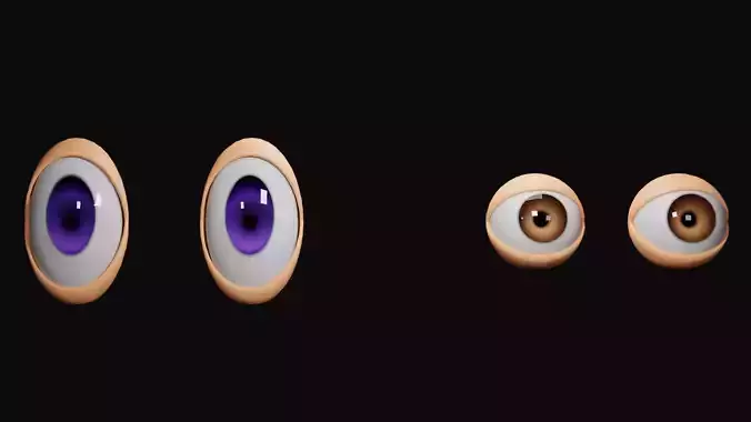 Cartoon eyes 3D model