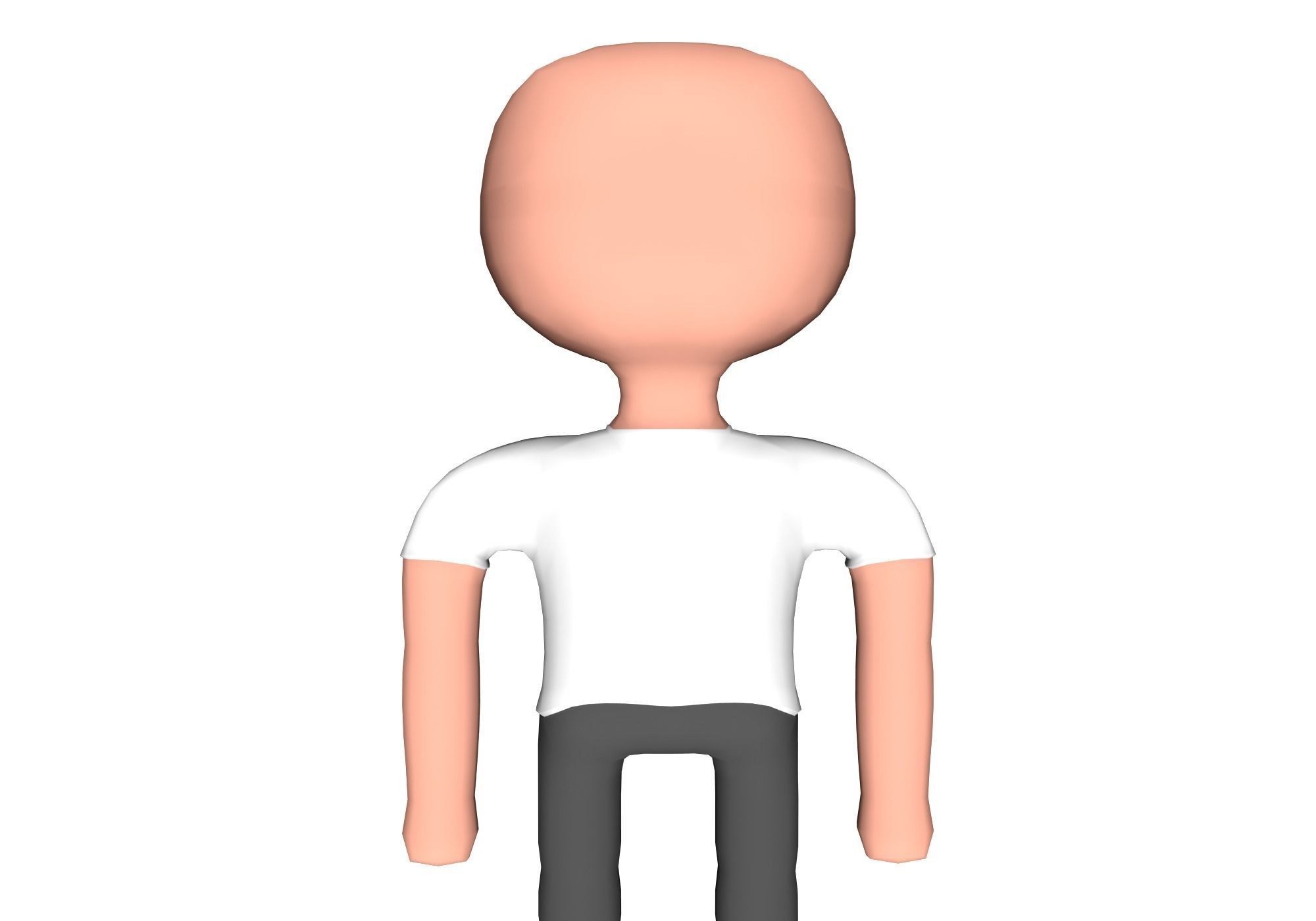 base mesh man Low-poly 3D model_15