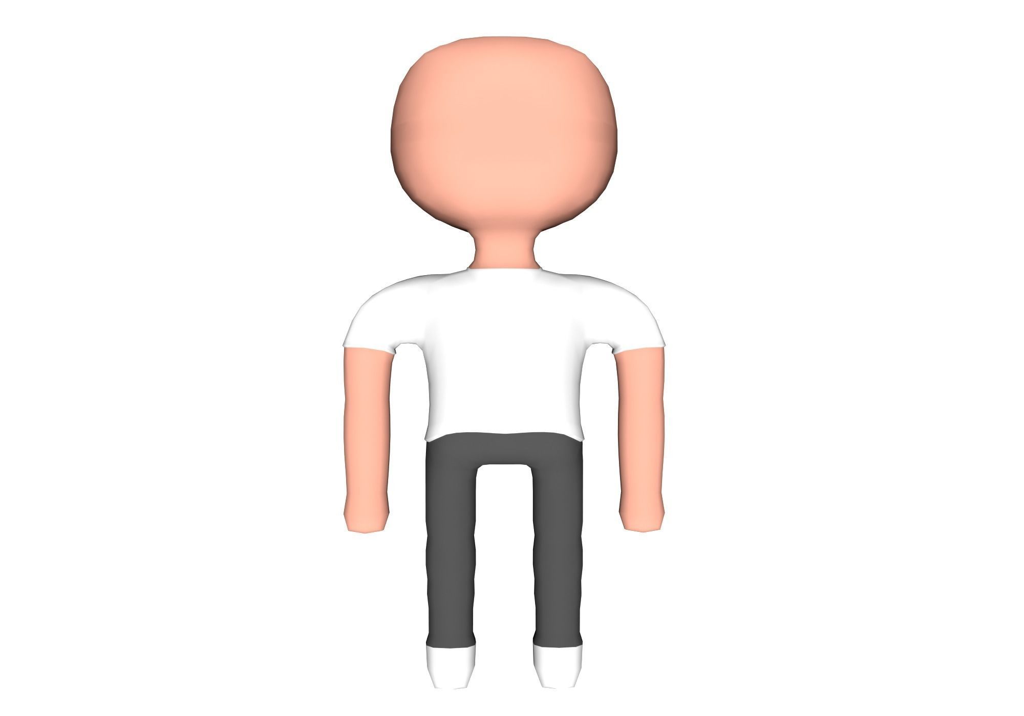 base mesh man Low-poly 3D model_4