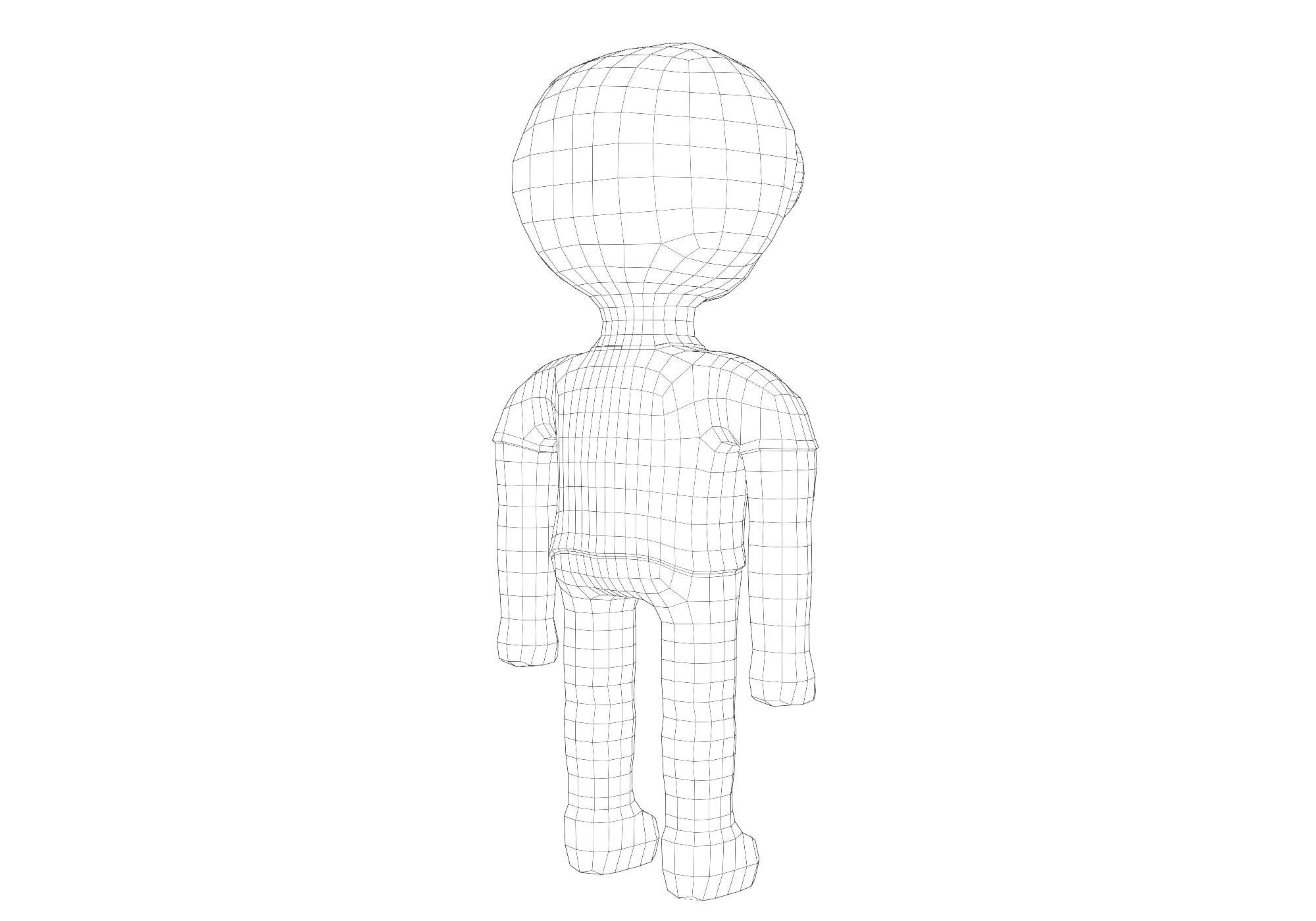 base mesh man Low-poly 3D model_23