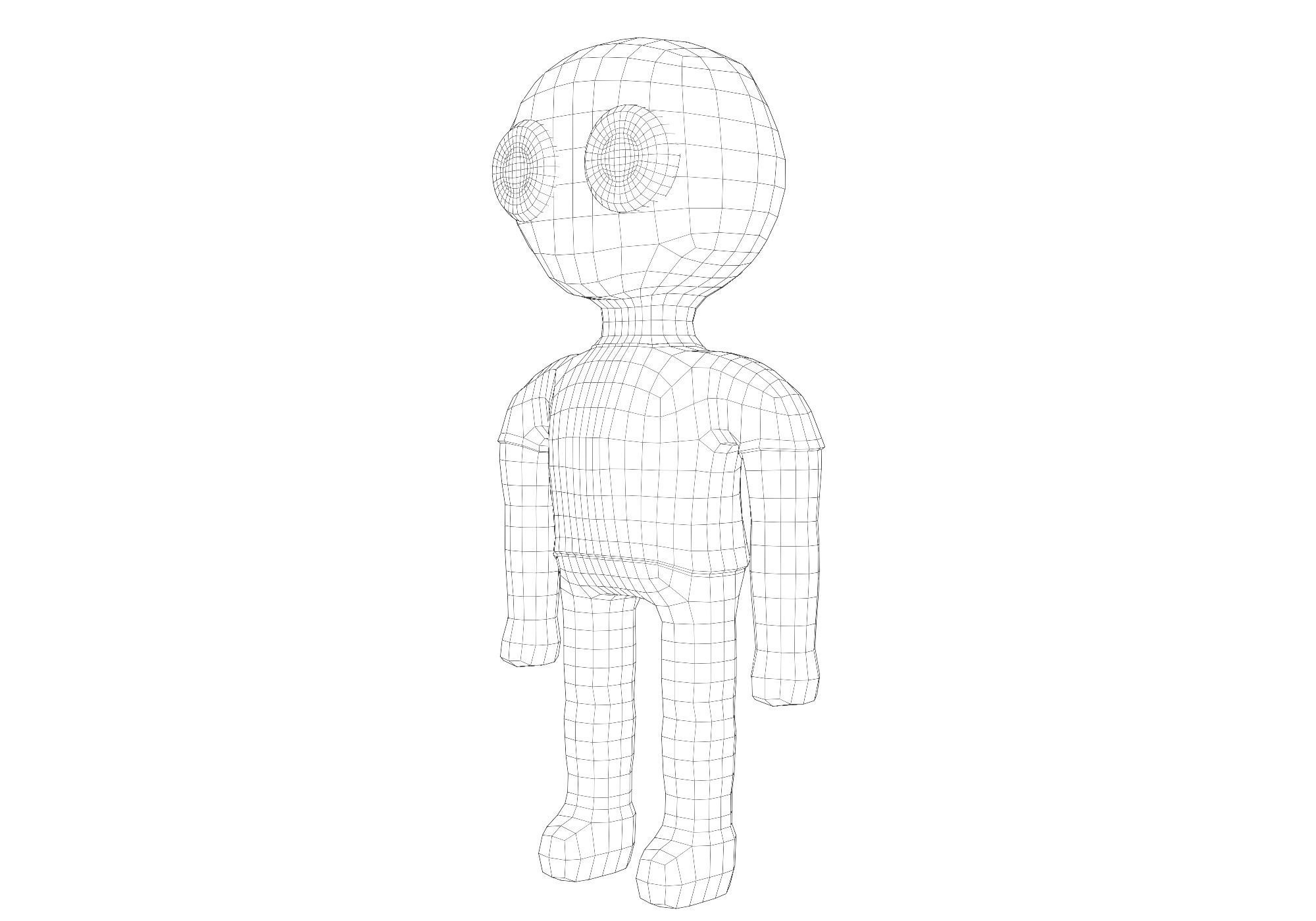 base mesh man Low-poly 3D model_27