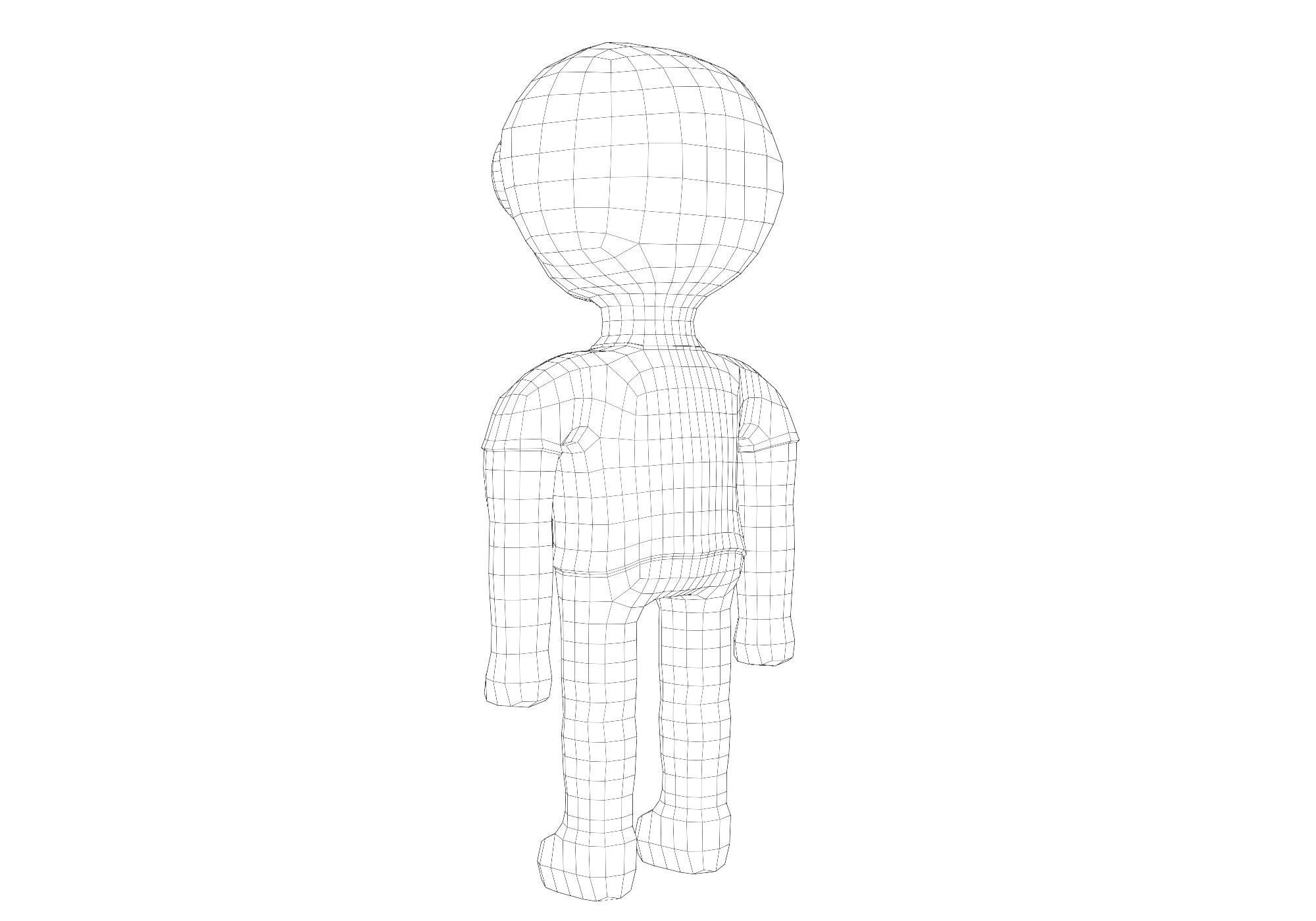base mesh man Low-poly 3D model_25