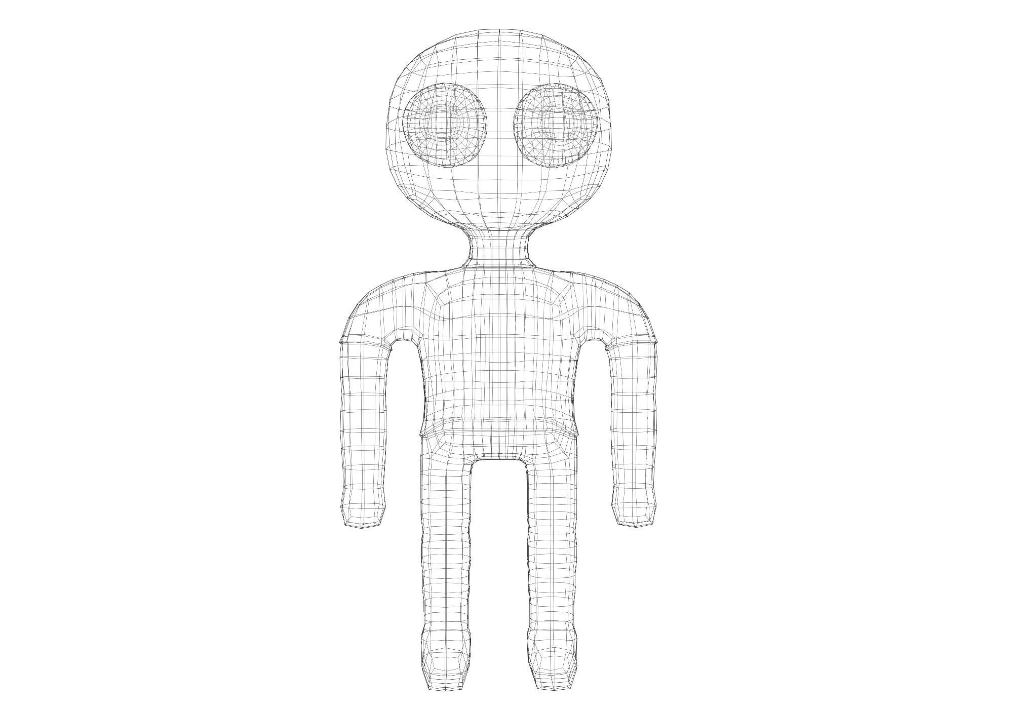 base mesh man Low-poly 3D model_19