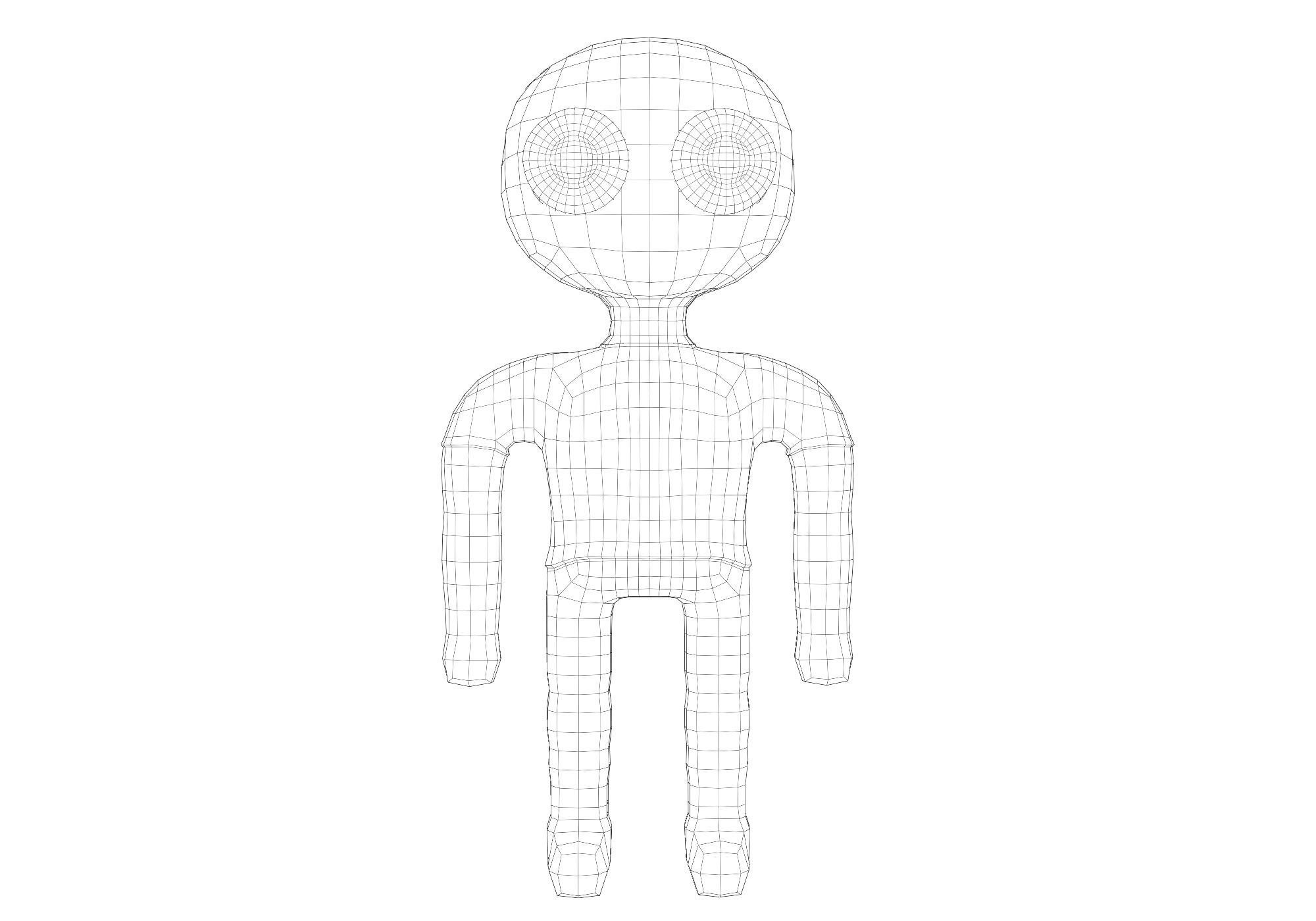 base mesh man Low-poly 3D model_20