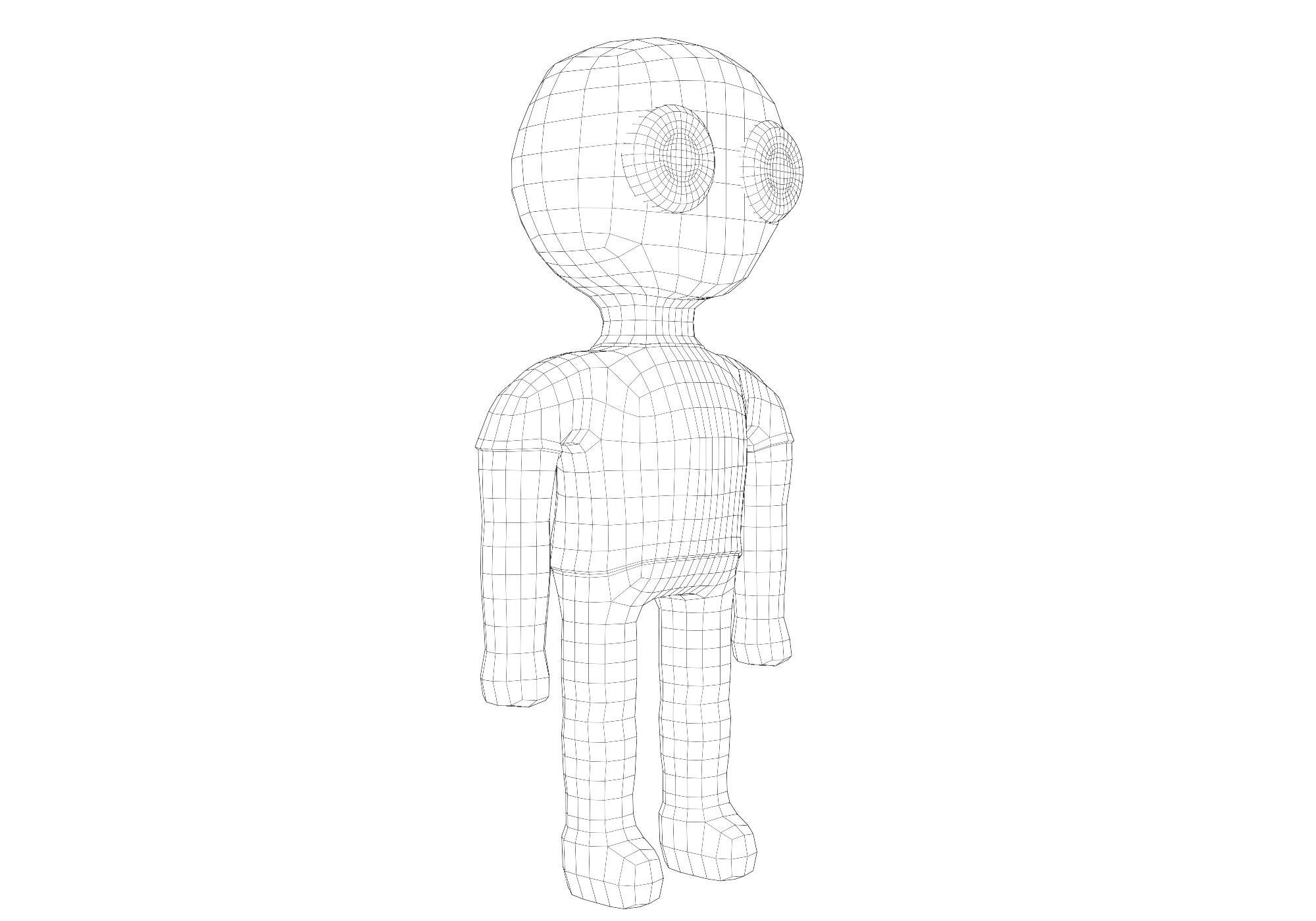 base mesh man Low-poly 3D model_21