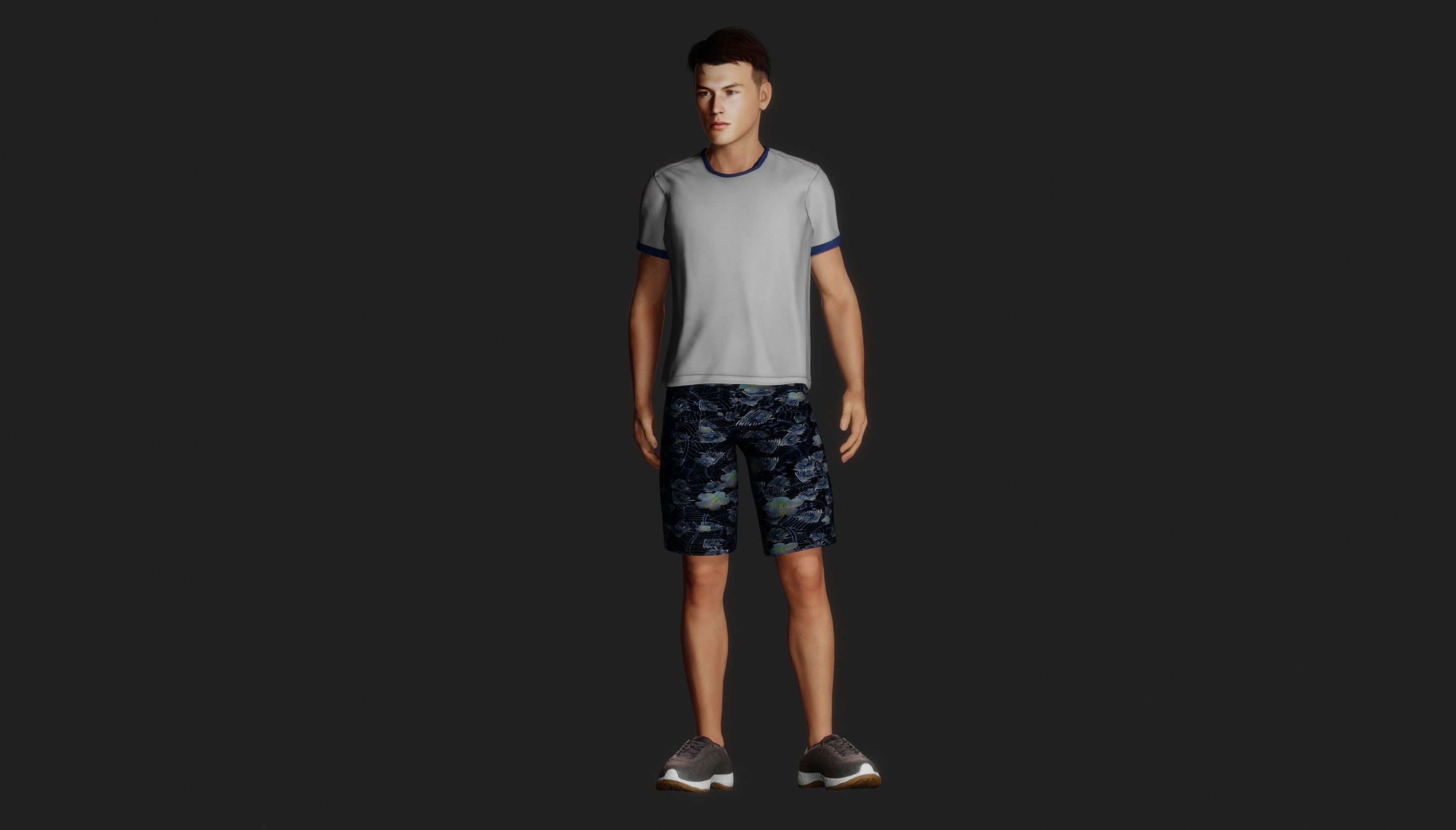 Young College Athlete 3D model_1