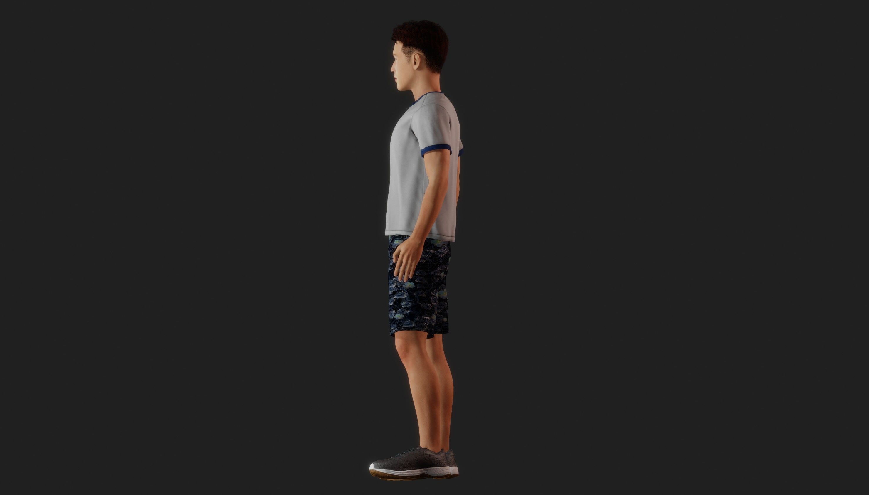 Young College Athlete 3D model_3
