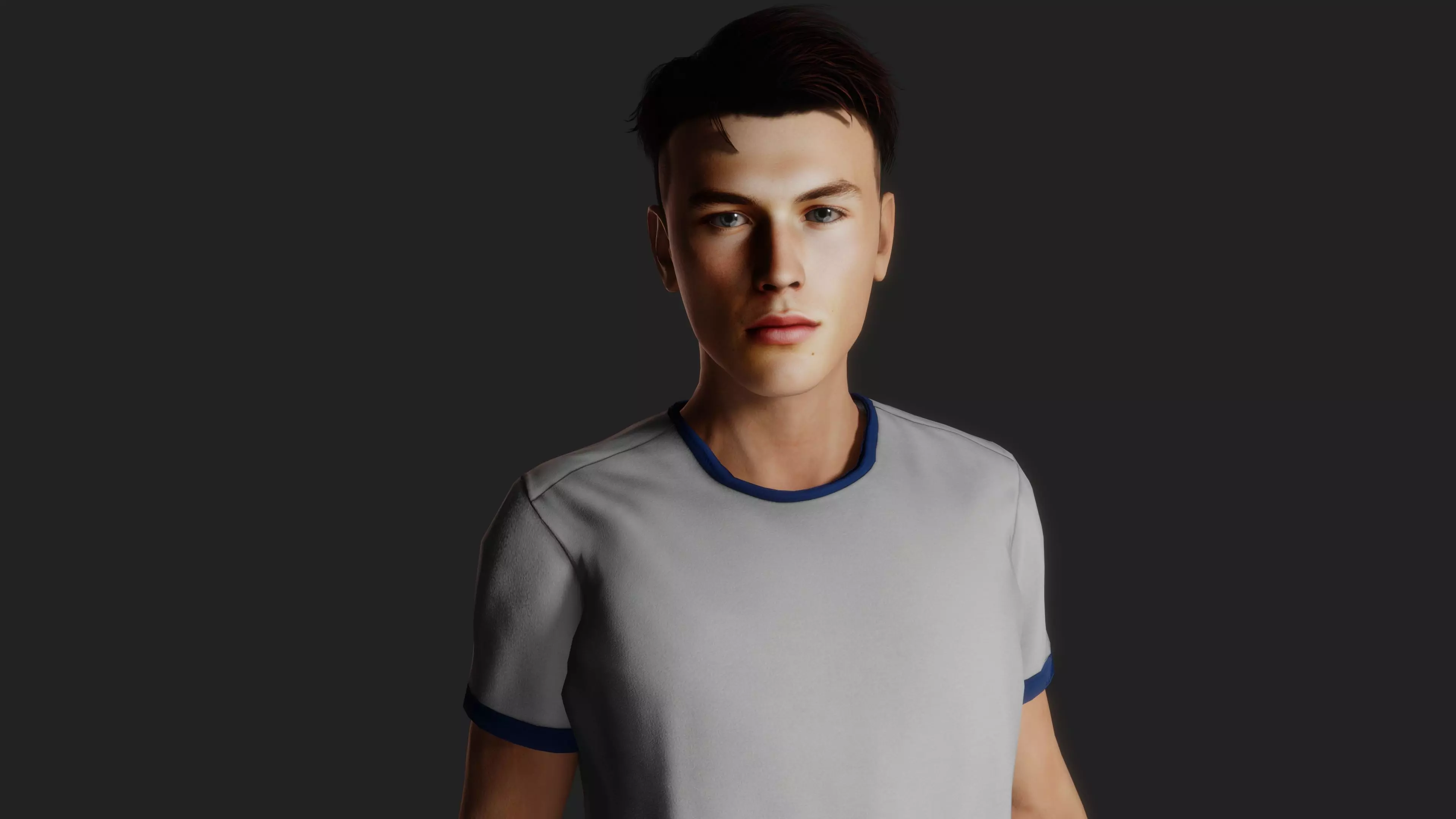 Young College Athlete 3D model_0