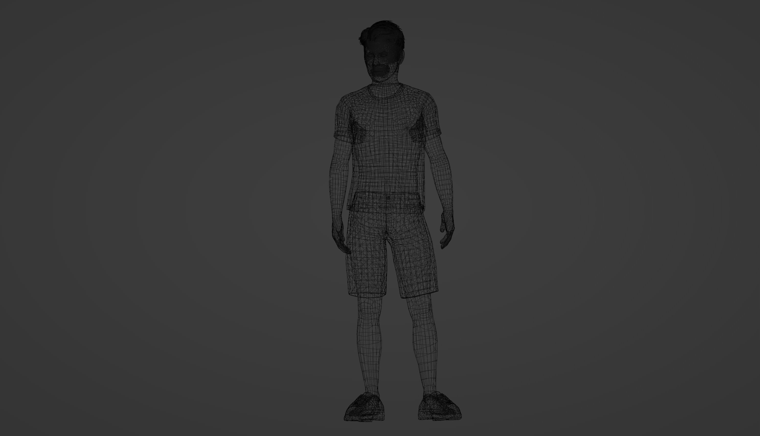 Young College Athlete 3D model_6