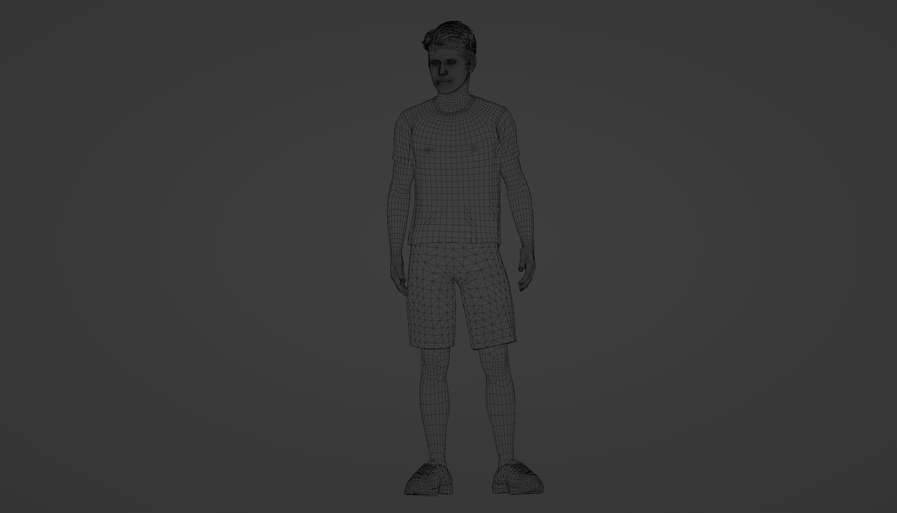 Young College Athlete 3D model_7