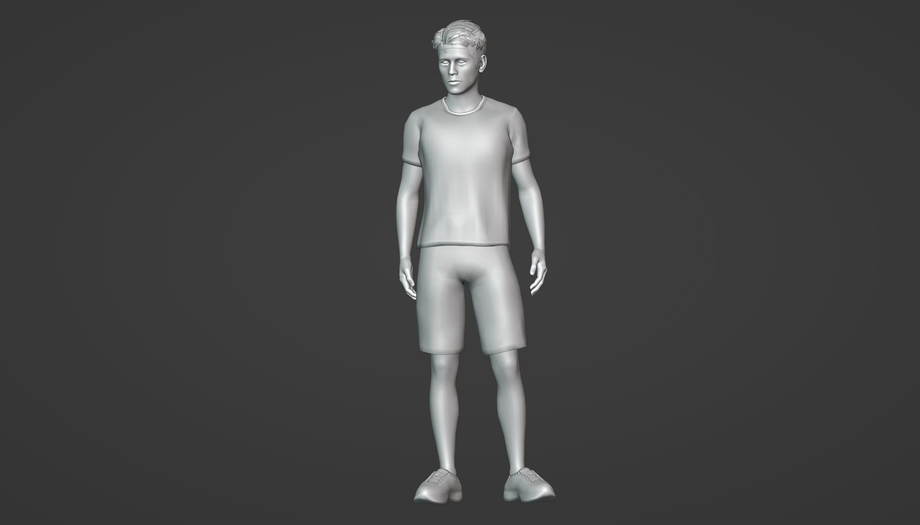 Young College Athlete 3D model_5