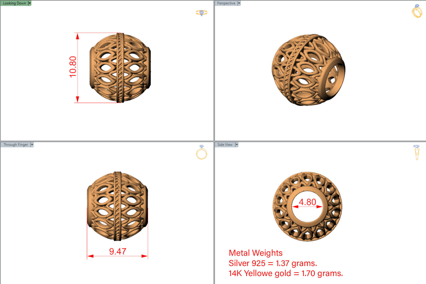 Bead charm-12 3D print model_1