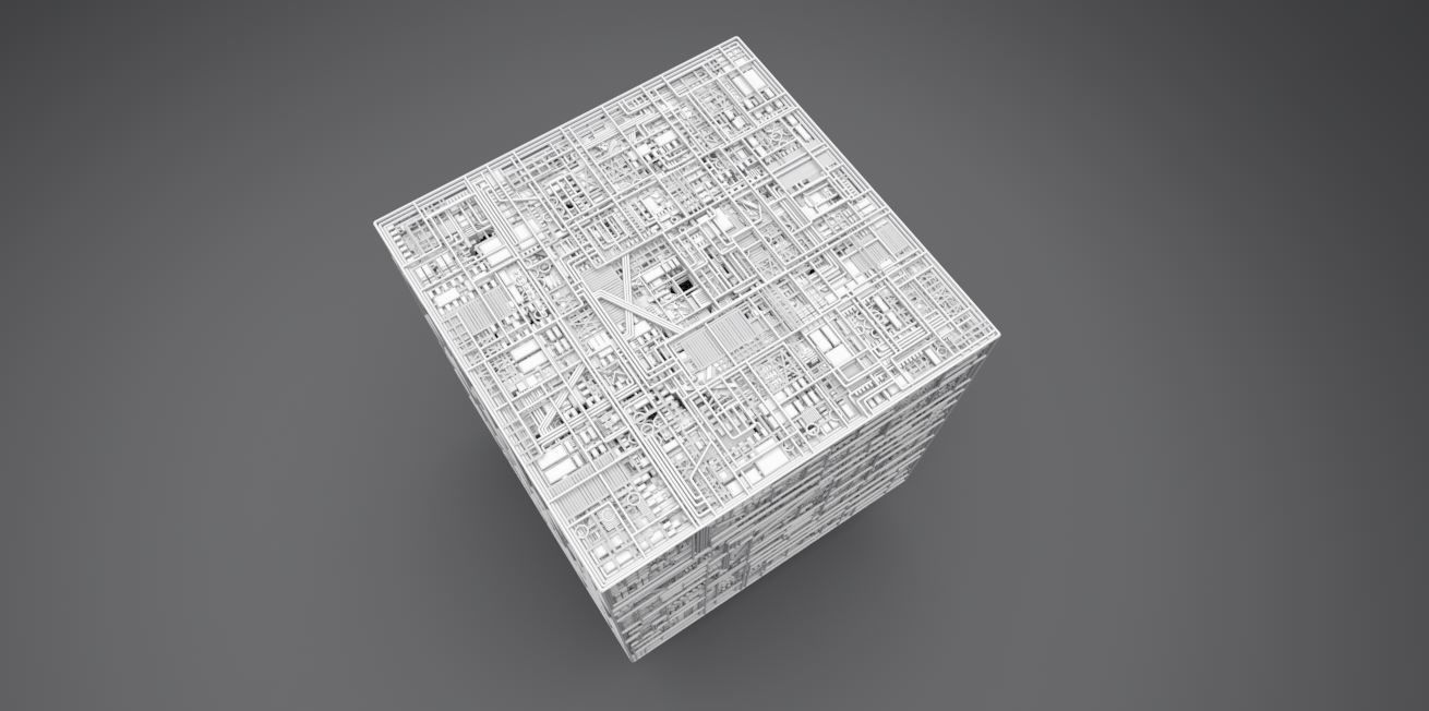 Borg Cube Scale model   3D print model_4