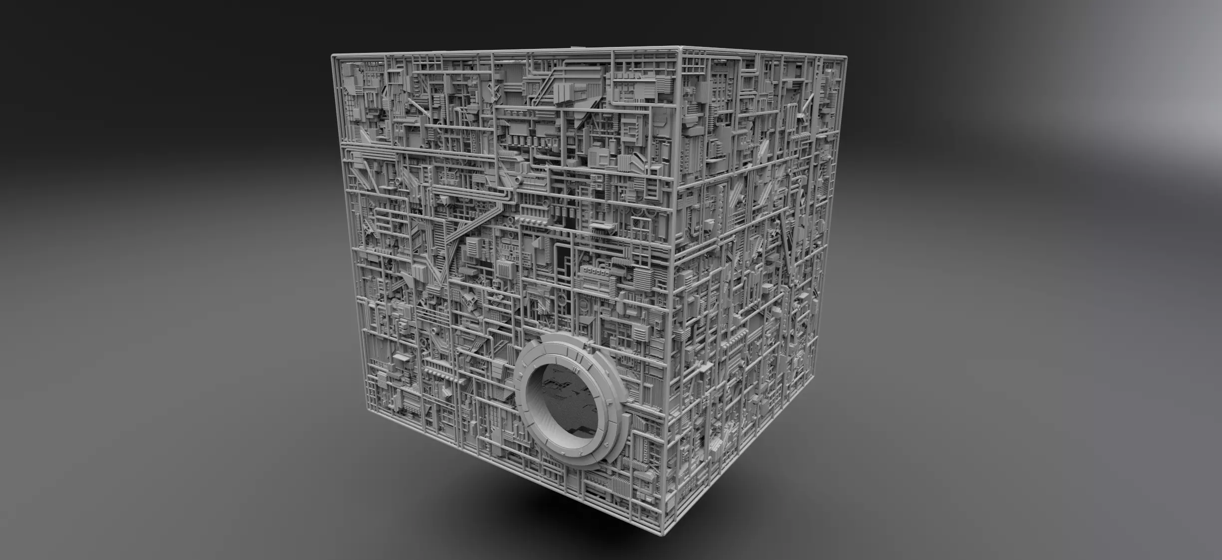 Borg Cube Scale model   3D print model_0