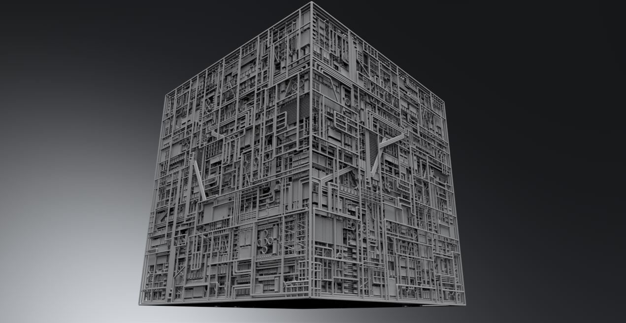 Borg Cube Scale model   3D print model_3