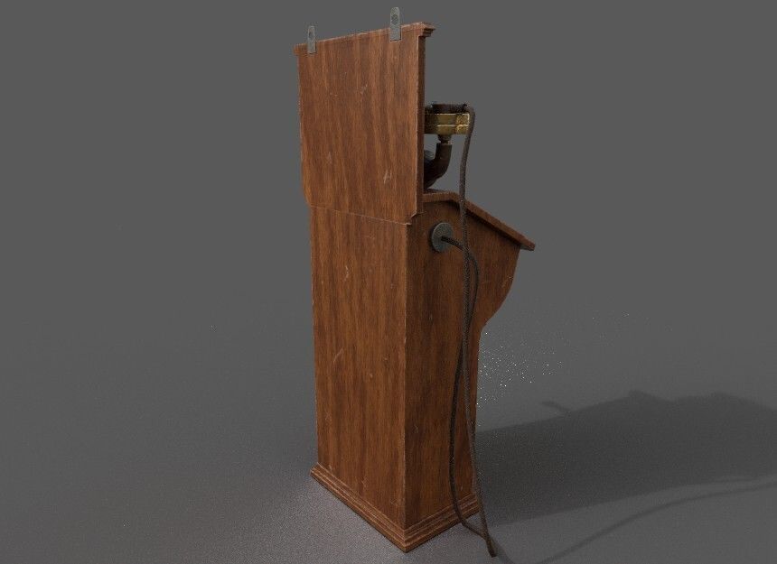 ANTIQUE PHONE Low-poly 3D model_4