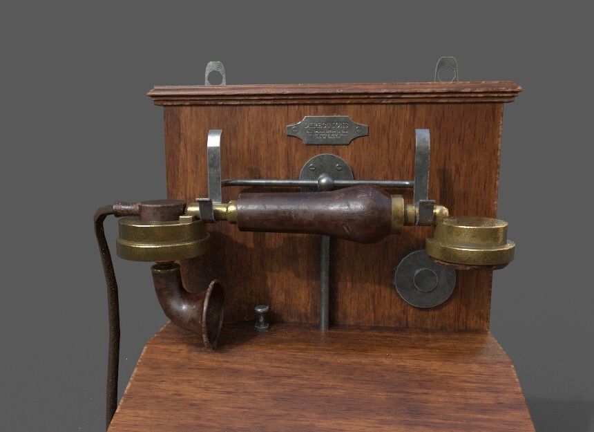 ANTIQUE PHONE Low-poly 3D model_2