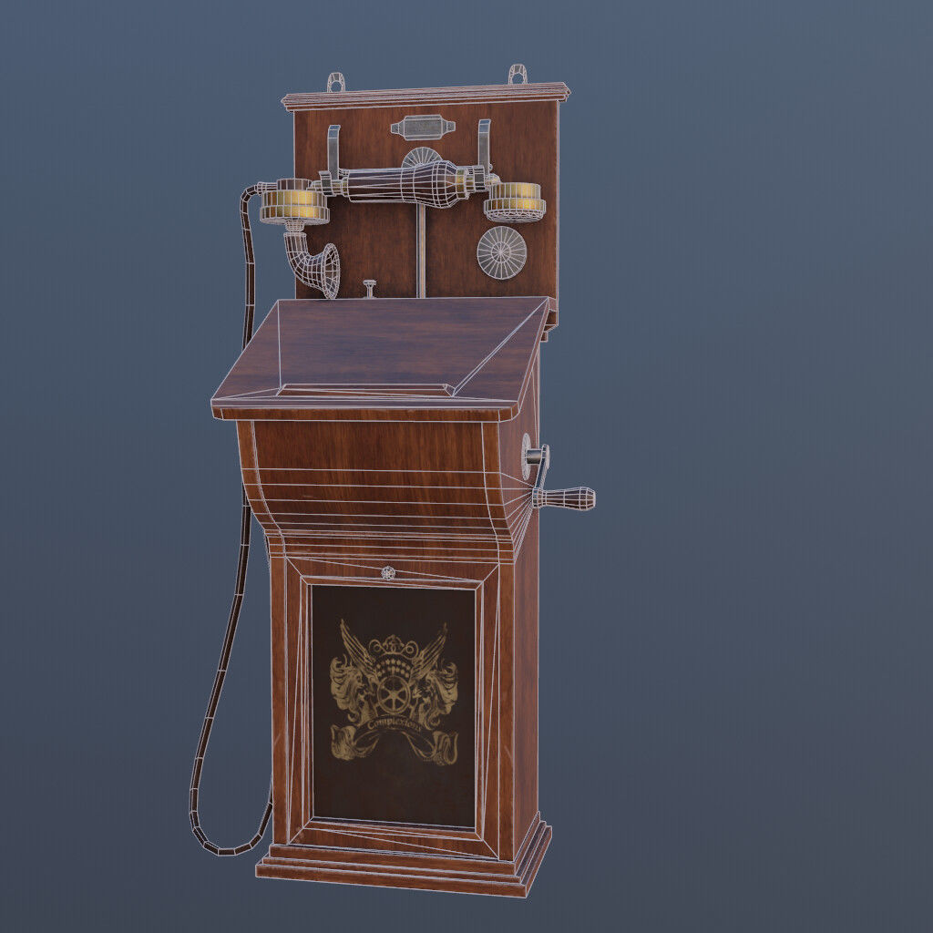 ANTIQUE PHONE Low-poly 3D model_6