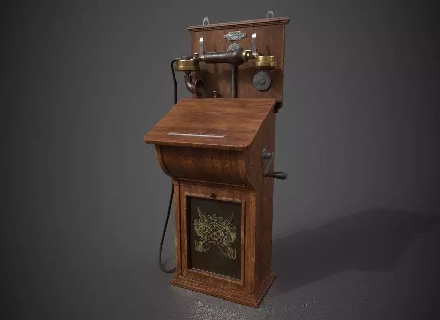 ANTIQUE PHONE Low-poly 3D model_0