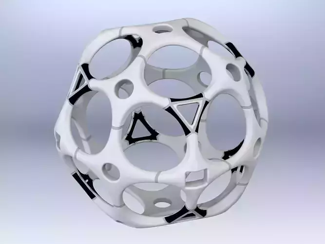 Wireframe Shape Geometric Holes Pattern Ball