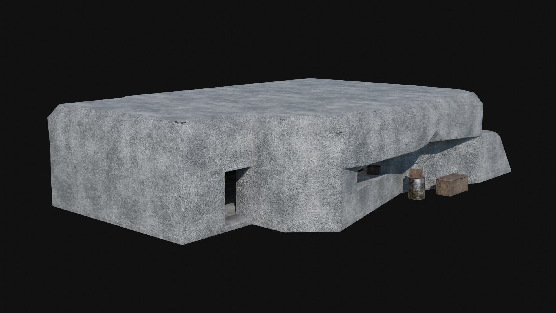 BUNKER MILITARY SHELTER POSTAPO HIDE HOUSE SURVIVAL COLLECTION Low-poly 3D model_15