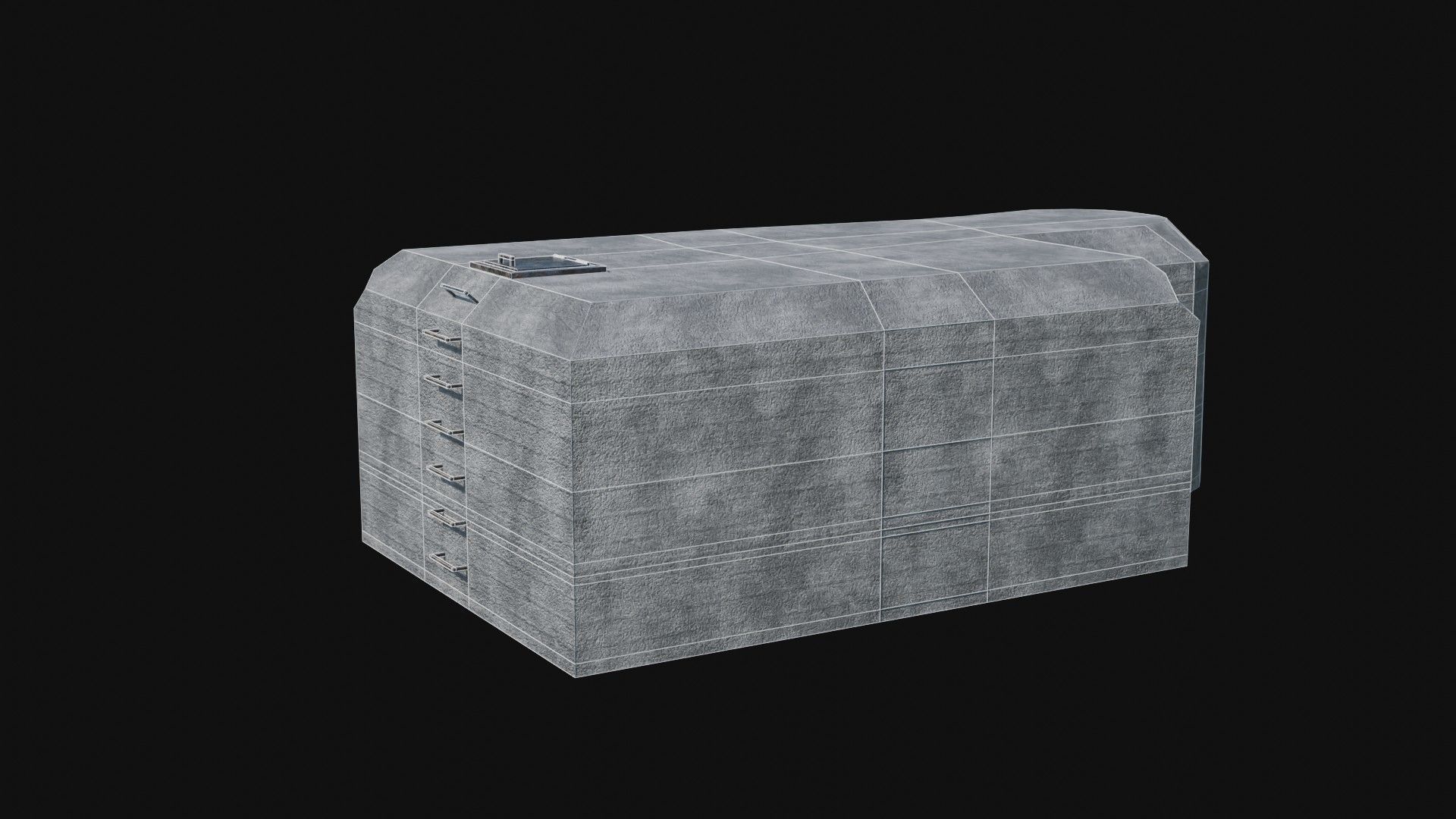 BUNKER MILITARY SHELTER POSTAPO HIDE HOUSE SURVIVAL COLLECTION Low-poly 3D model_29