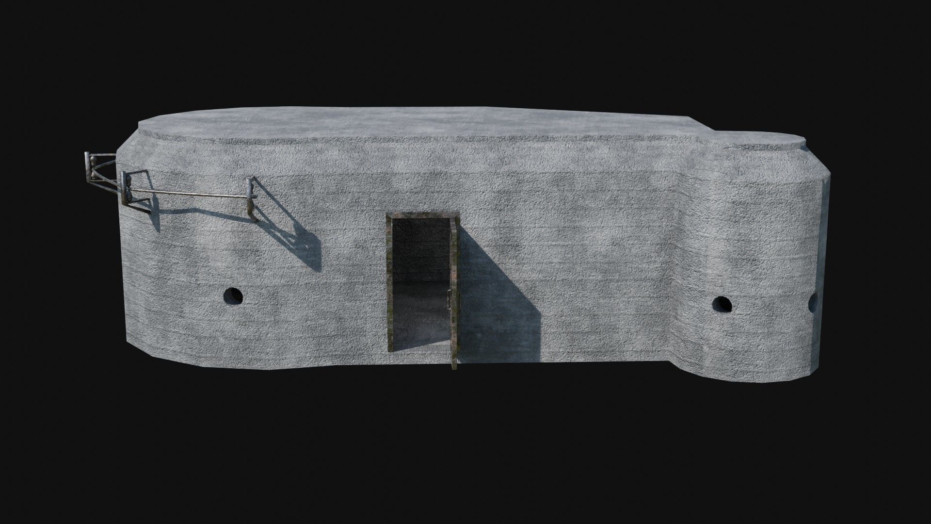 BUNKER MILITARY SHELTER POSTAPO HIDE HOUSE SURVIVAL COLLECTION Low-poly 3D model_33