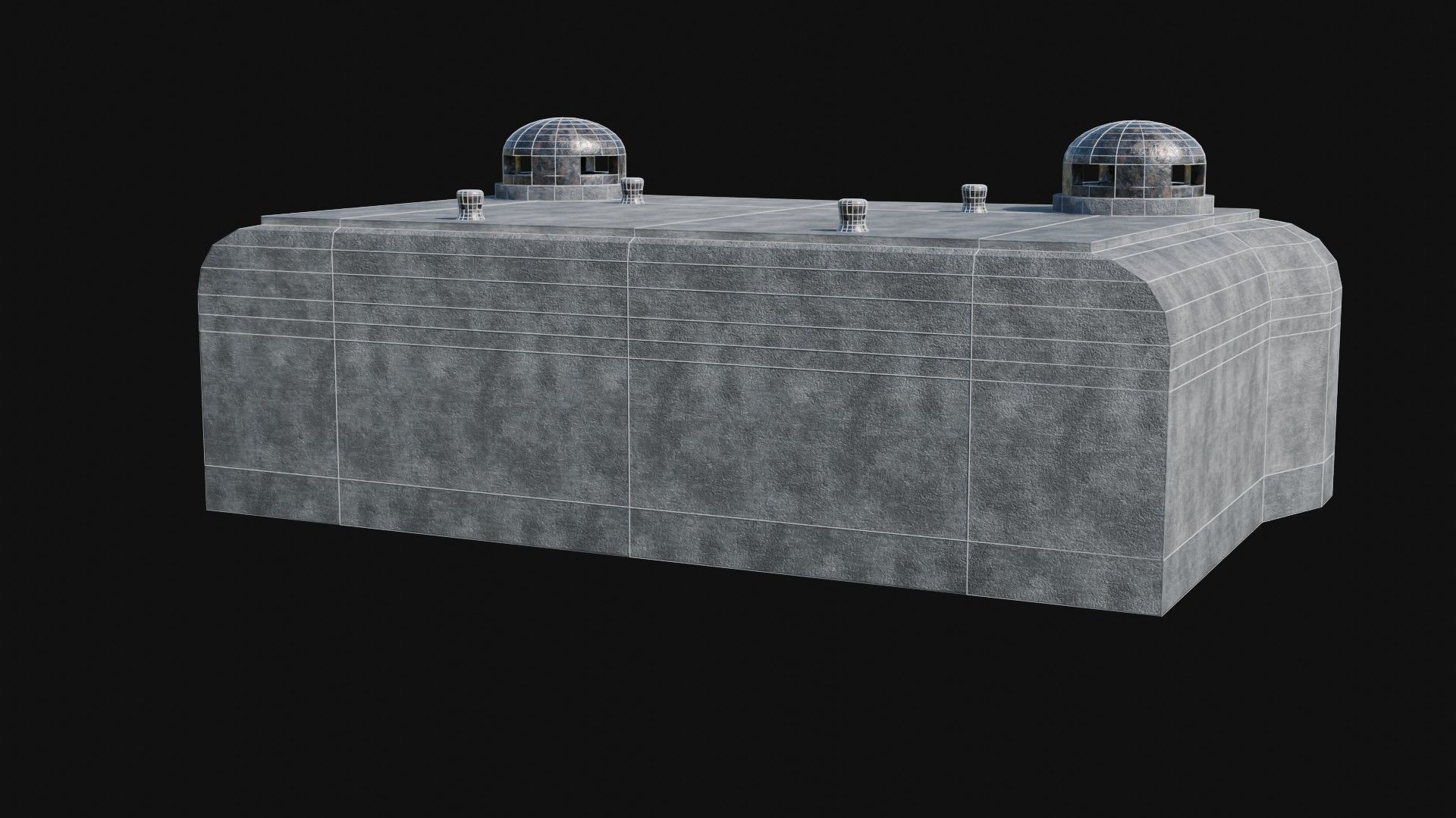 BUNKER MILITARY SHELTER POSTAPO HIDE HOUSE SURVIVAL COLLECTION Low-poly 3D model_5