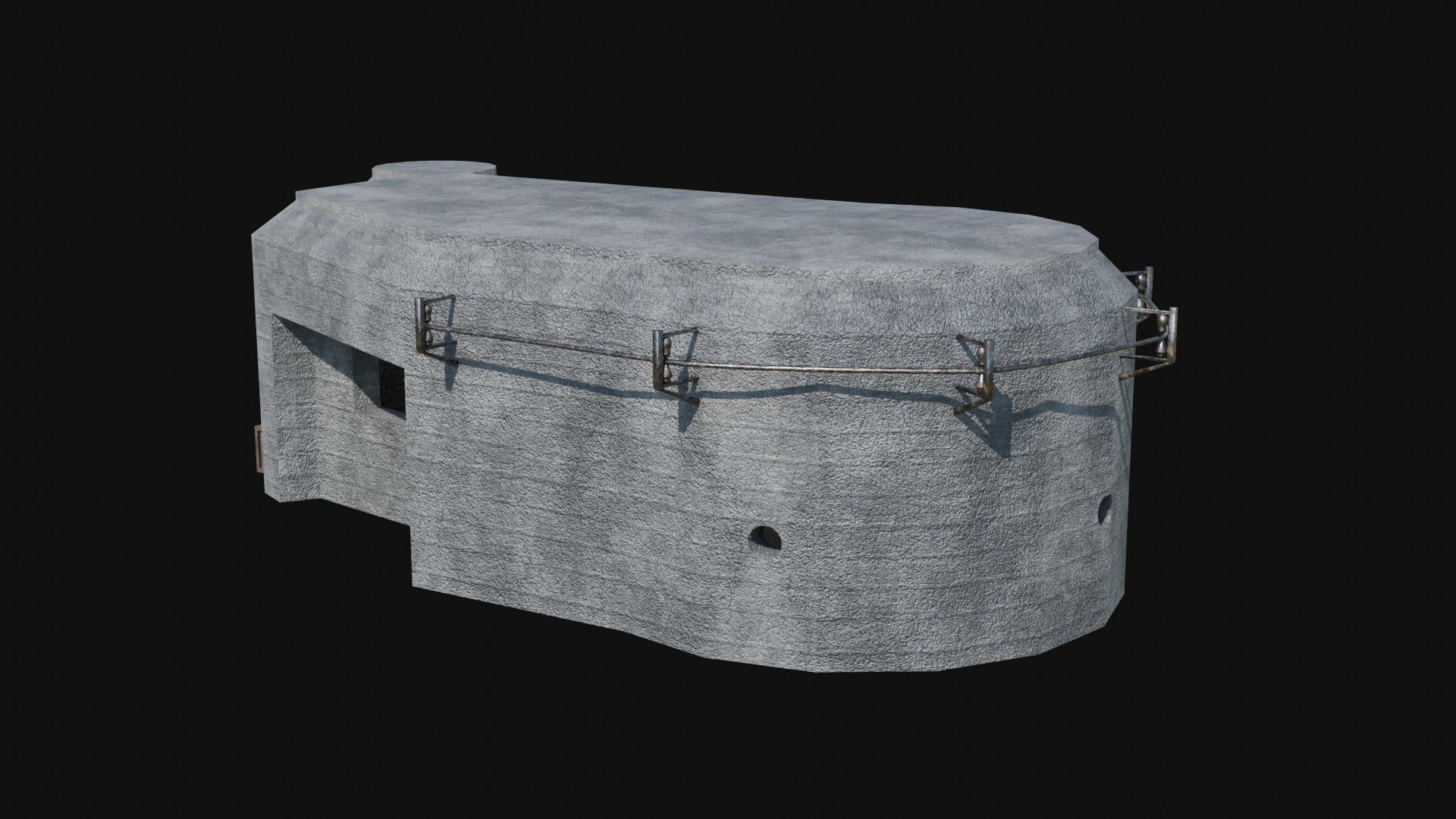 BUNKER MILITARY SHELTER POSTAPO HIDE HOUSE SURVIVAL COLLECTION Low-poly 3D model_32