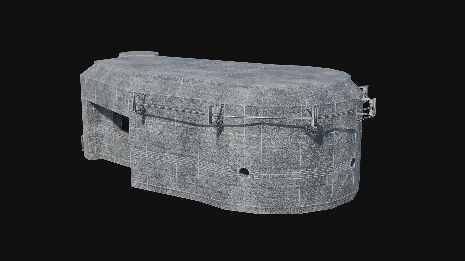 BUNKER MILITARY SHELTER POSTAPO HIDE HOUSE SURVIVAL COLLECTION Low-poly 3D model_35