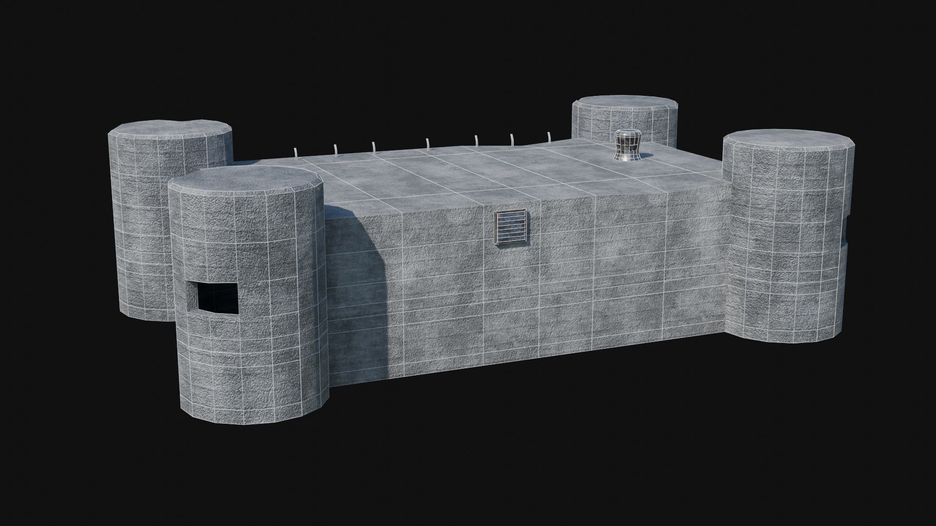 BUNKER MILITARY SHELTER POSTAPO HIDE HOUSE SURVIVAL COLLECTION Low-poly 3D model_47