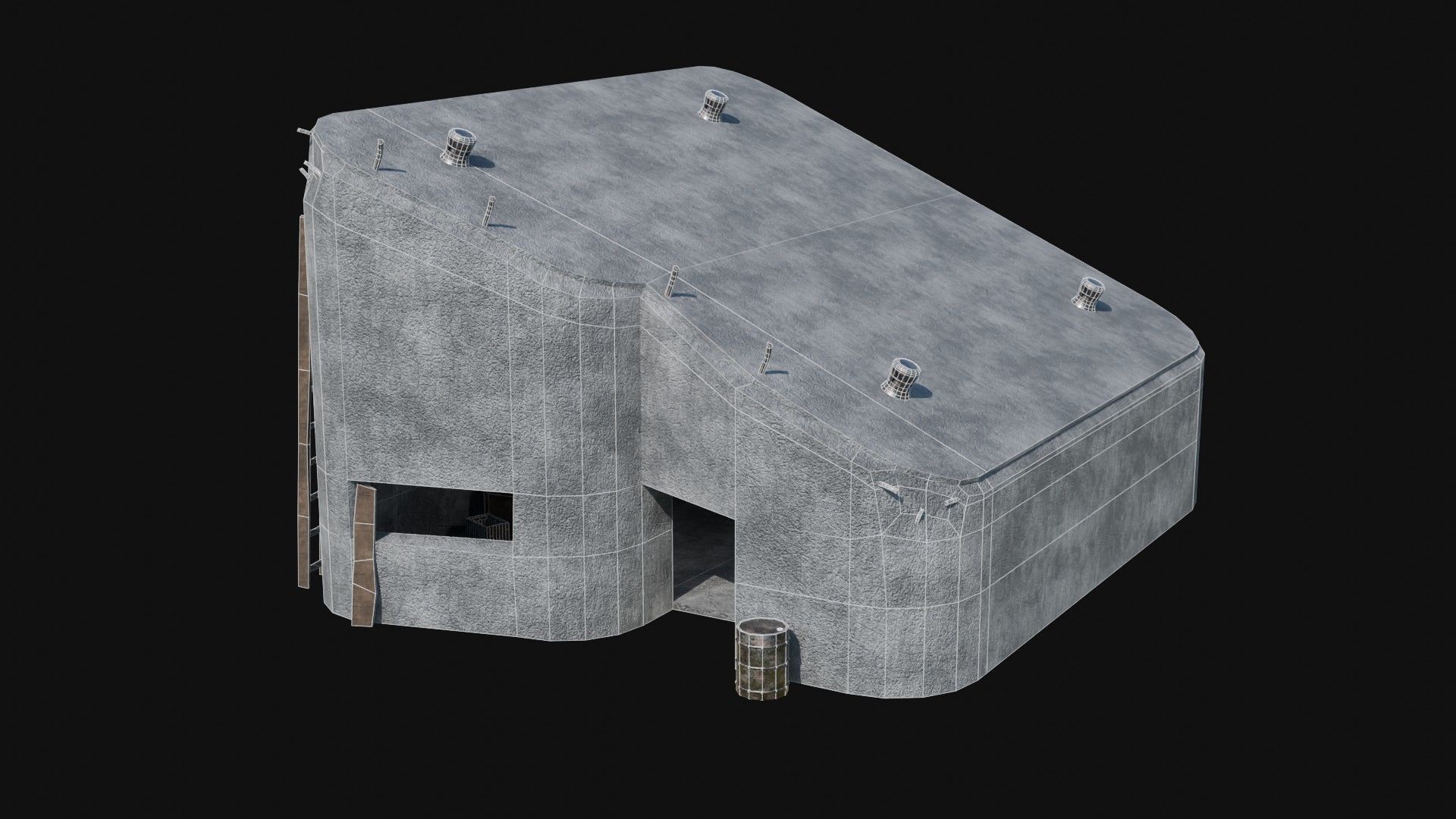 BUNKER MILITARY SHELTER POSTAPO HIDE HOUSE SURVIVAL COLLECTION Low-poly 3D model_52