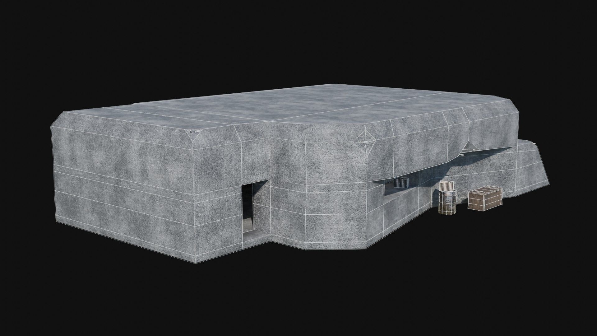 BUNKER MILITARY SHELTER POSTAPO HIDE HOUSE SURVIVAL COLLECTION Low-poly 3D model_18