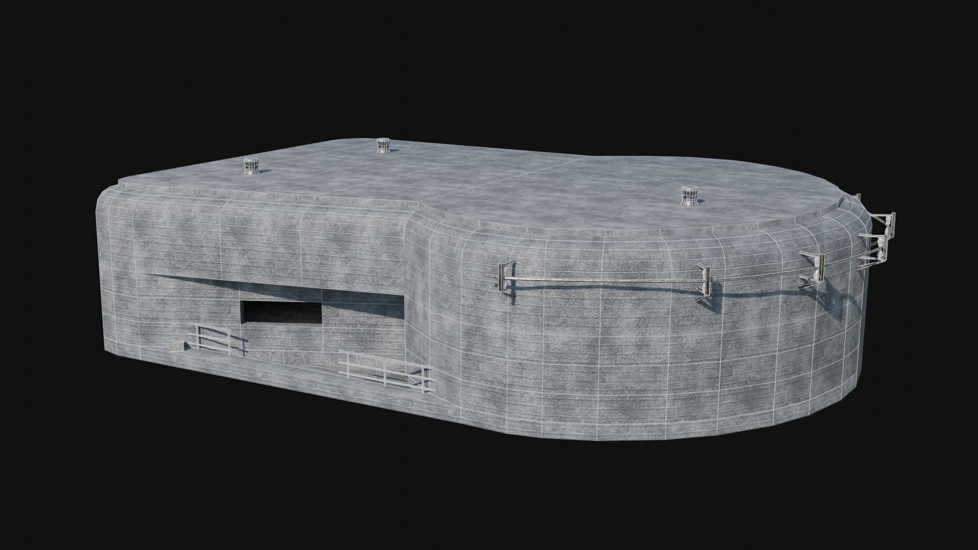 BUNKER MILITARY SHELTER POSTAPO HIDE HOUSE SURVIVAL COLLECTION Low-poly 3D model_22