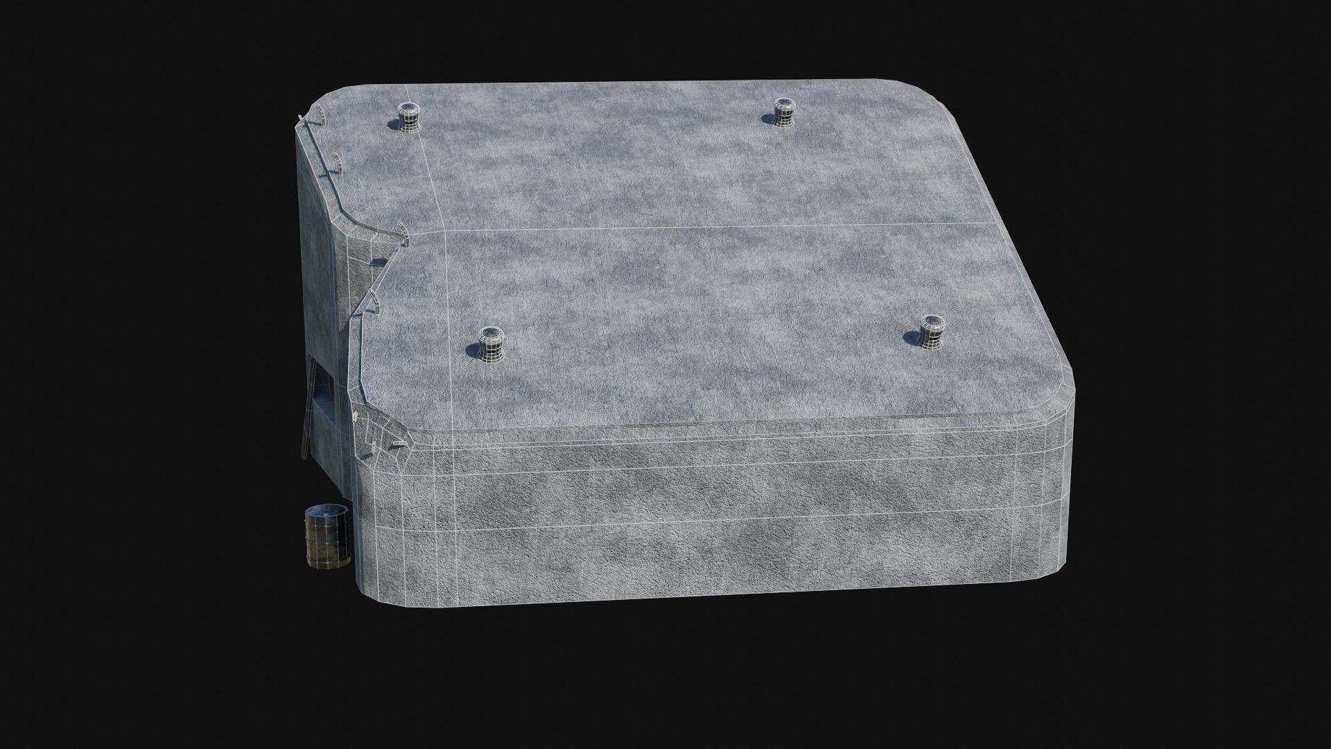 BUNKER MILITARY SHELTER POSTAPO HIDE HOUSE SURVIVAL COLLECTION Low-poly 3D model_53