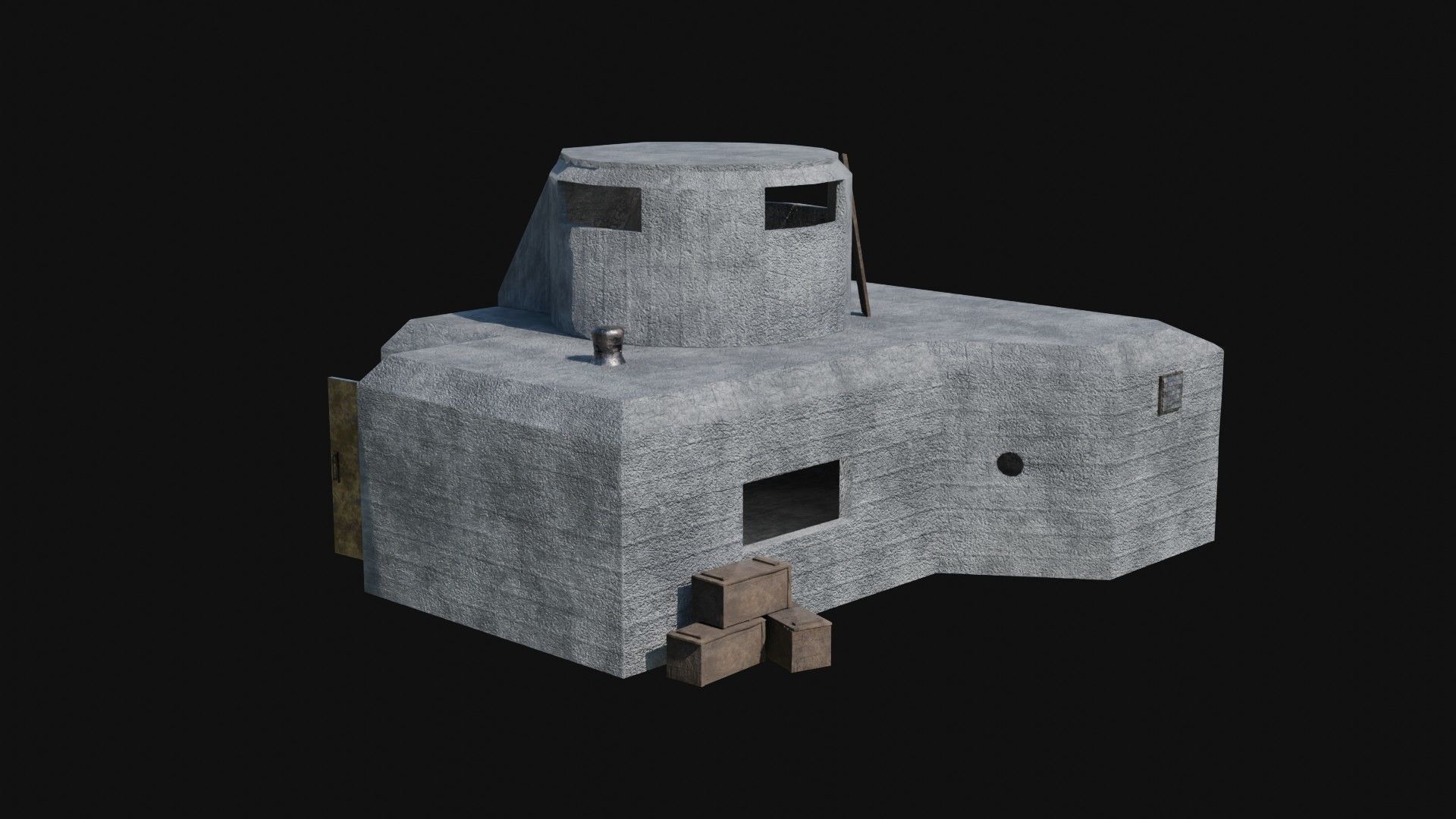 BUNKER MILITARY SHELTER POSTAPO HIDE HOUSE SURVIVAL COLLECTION Low-poly 3D model_39