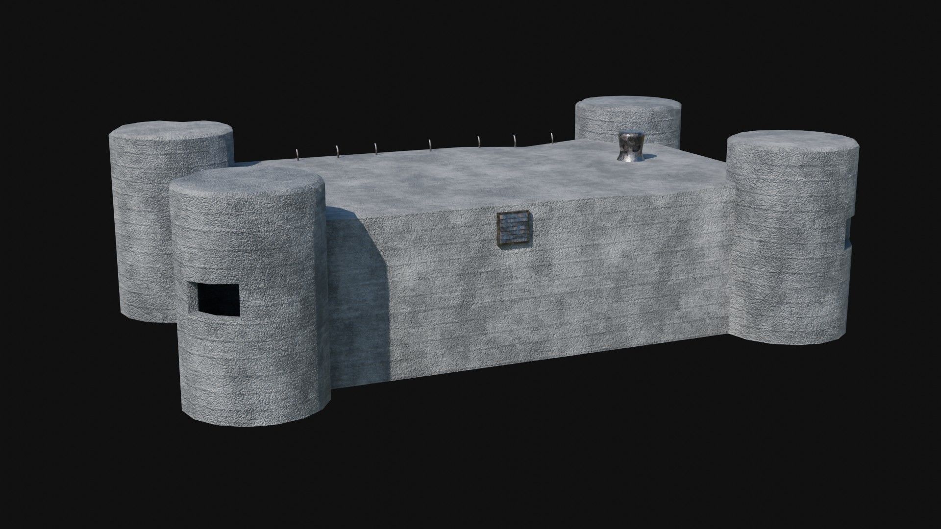 BUNKER MILITARY SHELTER POSTAPO HIDE HOUSE SURVIVAL COLLECTION Low-poly 3D model_44