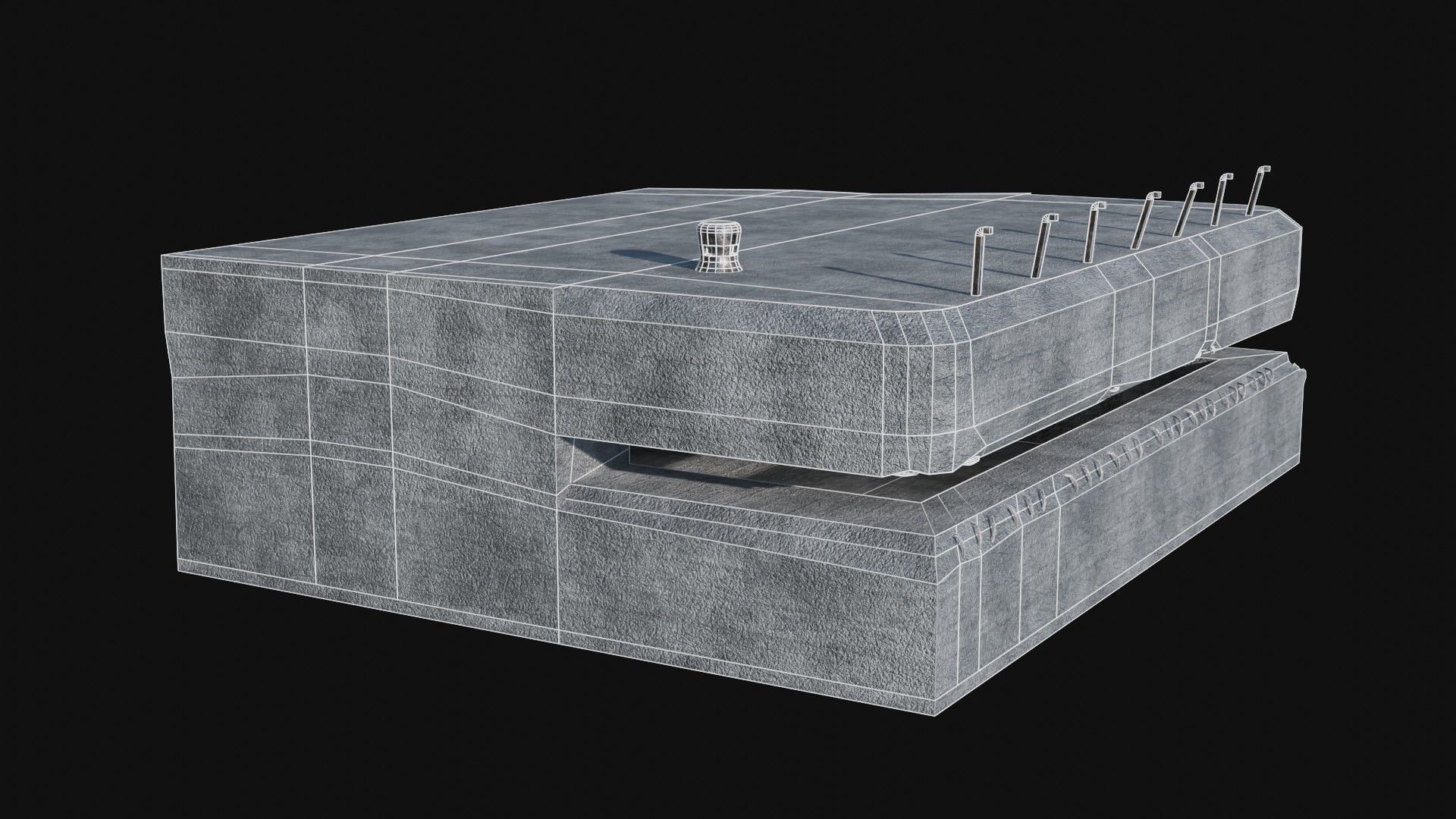 BUNKER MILITARY SHELTER POSTAPO HIDE HOUSE SURVIVAL COLLECTION Low-poly 3D model_12