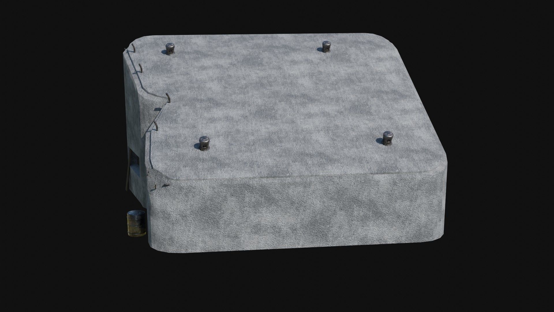 BUNKER MILITARY SHELTER POSTAPO HIDE HOUSE SURVIVAL COLLECTION Low-poly 3D model_50